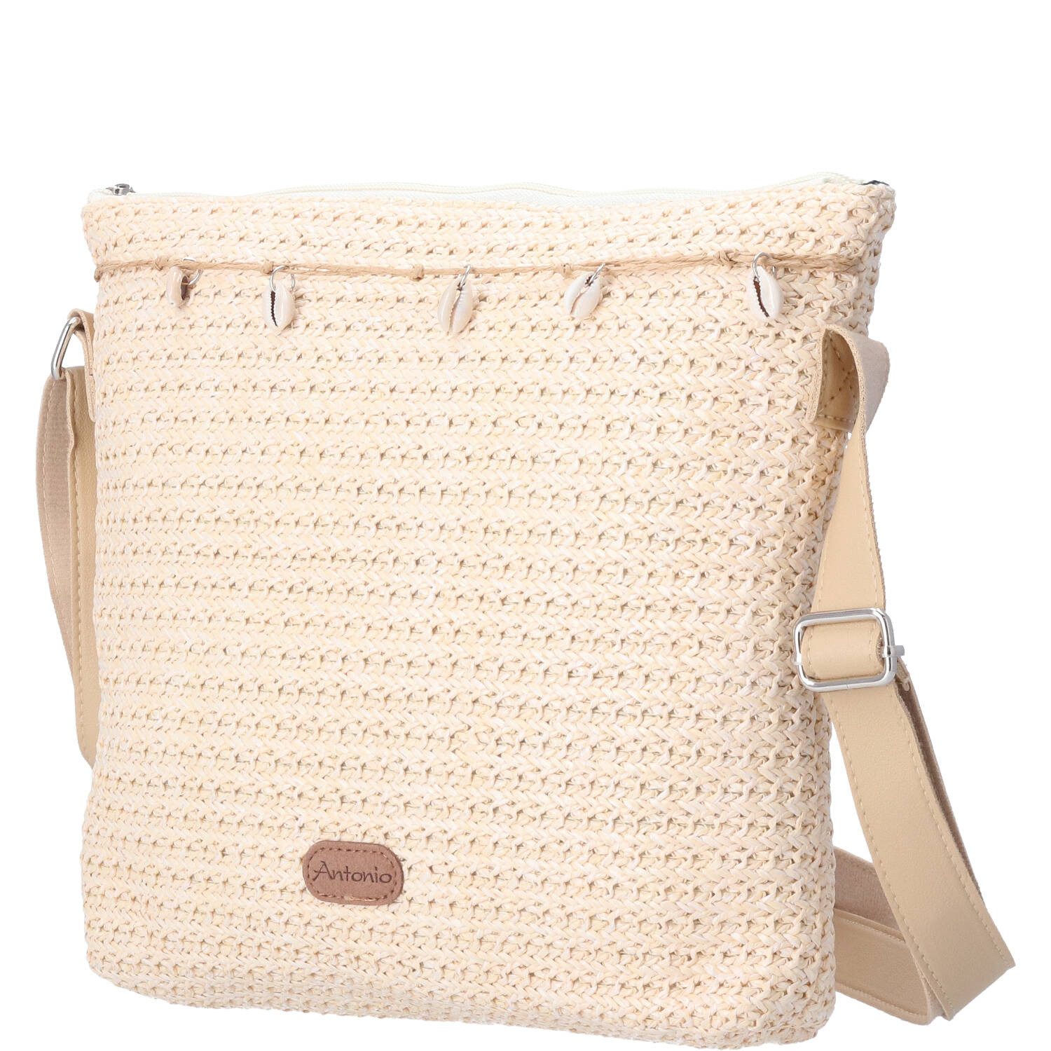 Antonio Umhängetasche Antonio Damen Bast Tasche M beige (1-tlg)