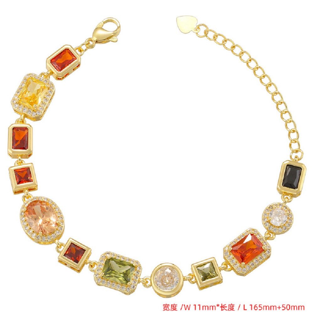 Collier Damen Zirkonia Schmuckset, Halskette /Armband, gold/silberfarben