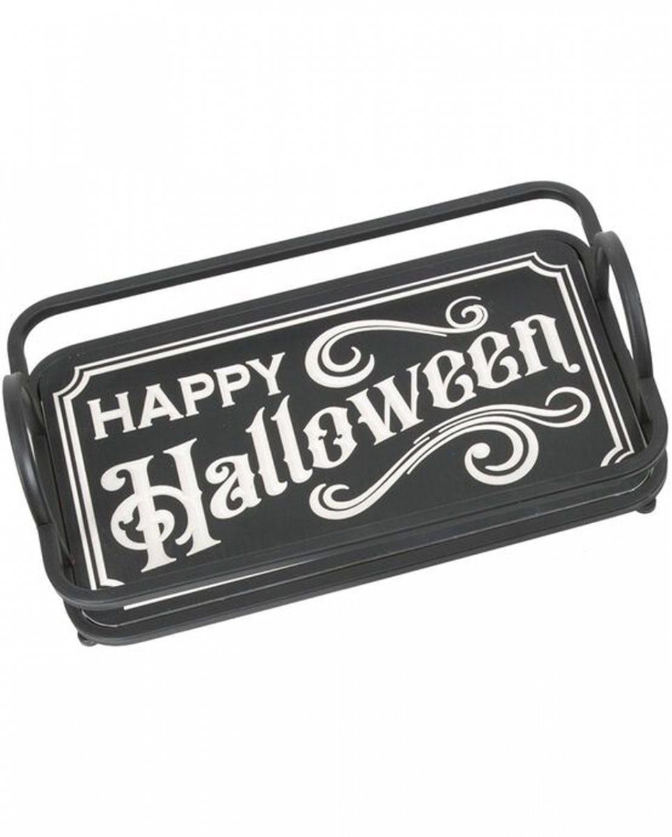 Happy Süßes & Holz Horror-Shop Tablett Dekofigur Halloween Saures für