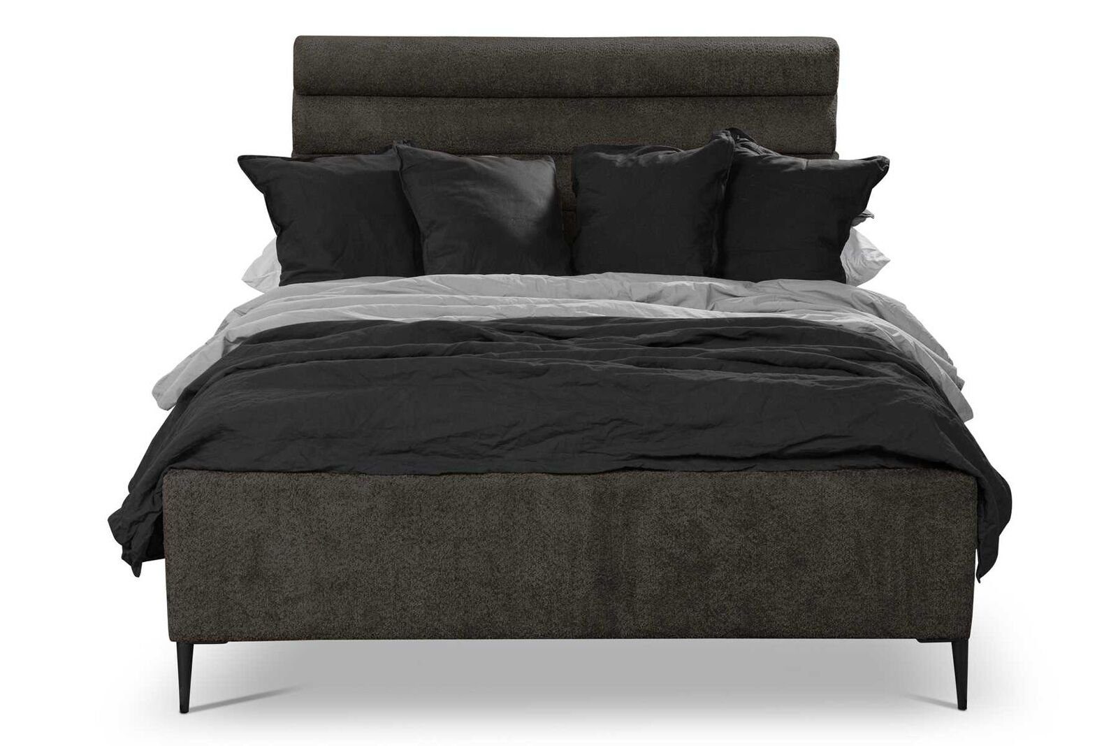 Europa Design Bett), JVmoebel Bett Doppelbett Made (1-tlg., Doppel Grau Textil Bett Betten in 1x Schlafzimmer Luxus