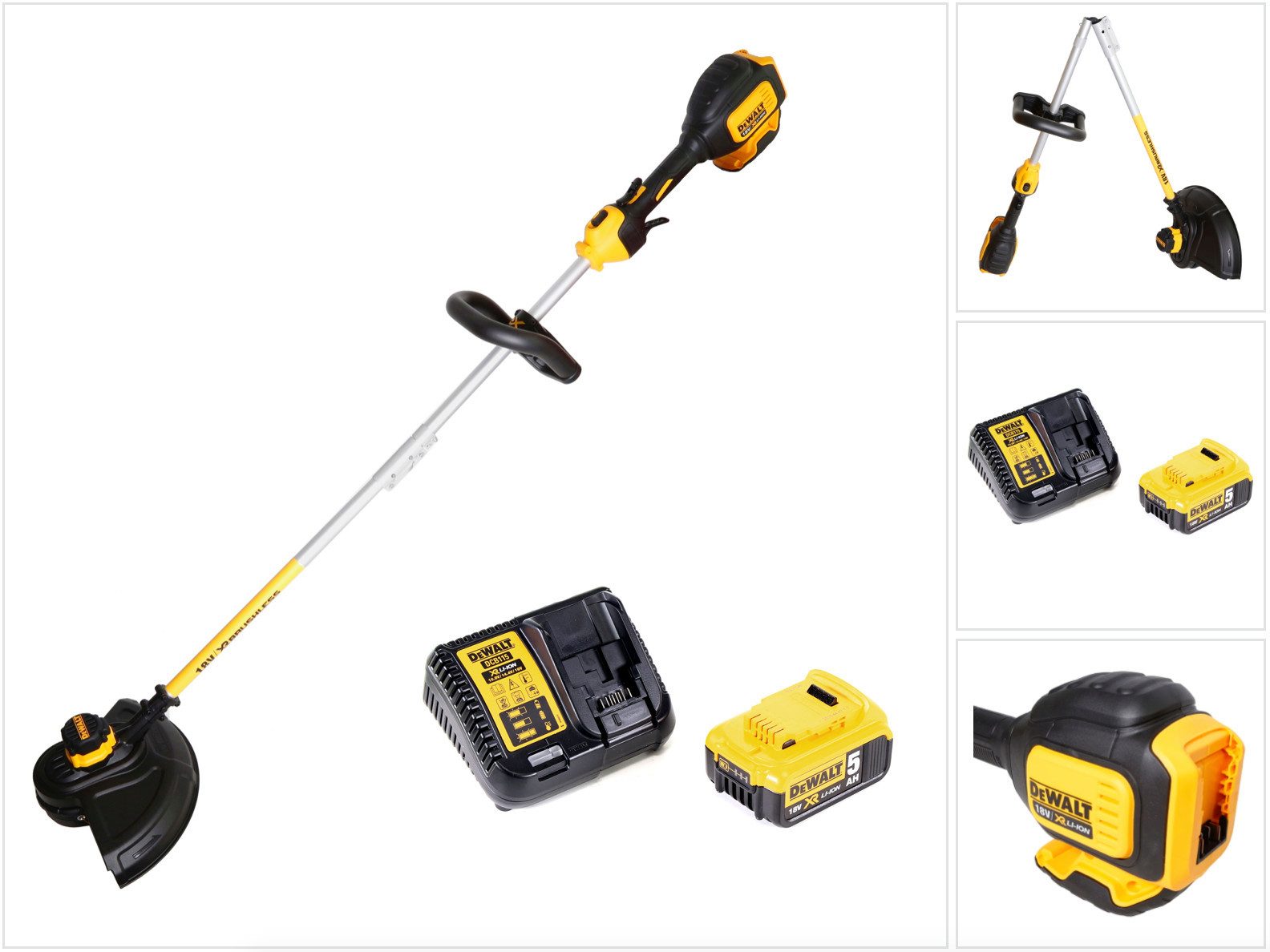 DeWalt Akku-Rasentrimmer DCM 561 PBS Akku Триммеры 18V Brushless + 1x Akku 5,0Ah + Ladeger