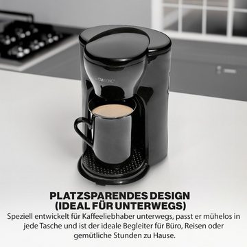 CLATRONIC Filterkaffeemaschine KA 3356, inkl. Keramiktasse, Ideal für unterwegs