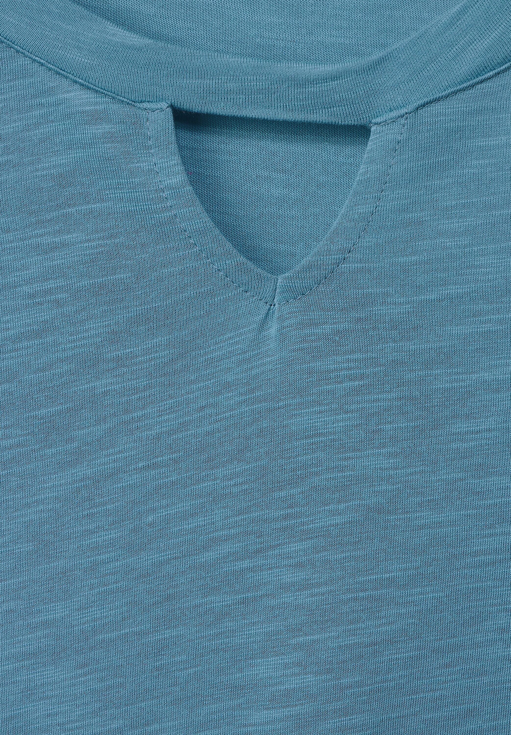 softem T-Shirt Cecil adriatic blue aus Materialmix