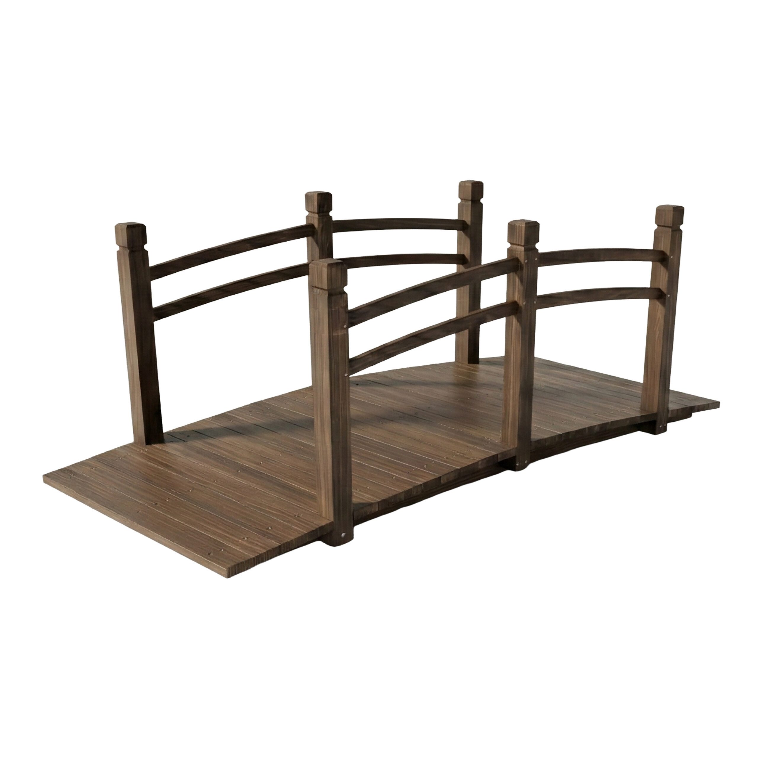 relaxdays Gartensteg Garten Brücke Tannenholz 200 kg, 171.5x75 cm, braun