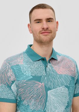 s.Oliver Kurzarmshirt Gemustertes Poloshirt aus Baumwolle