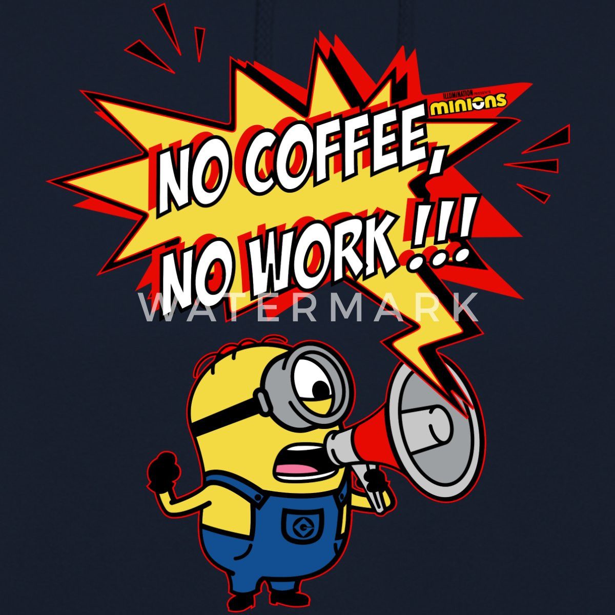 Spreadshirt Hoodie Minions No Coffee No Work Despicable Me Unisex Hoodie (1-tlg)