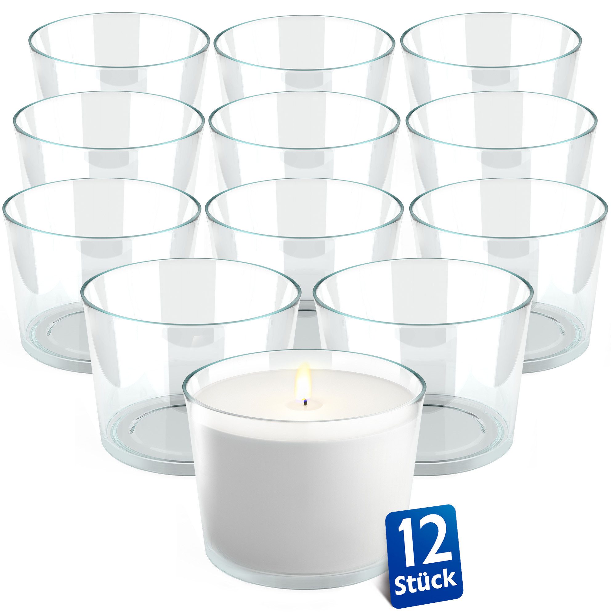KONZEPT Tischkerzenhalter Teelichtgläser 150 ml, groß und transparent 7,2 x günstig online kaufen