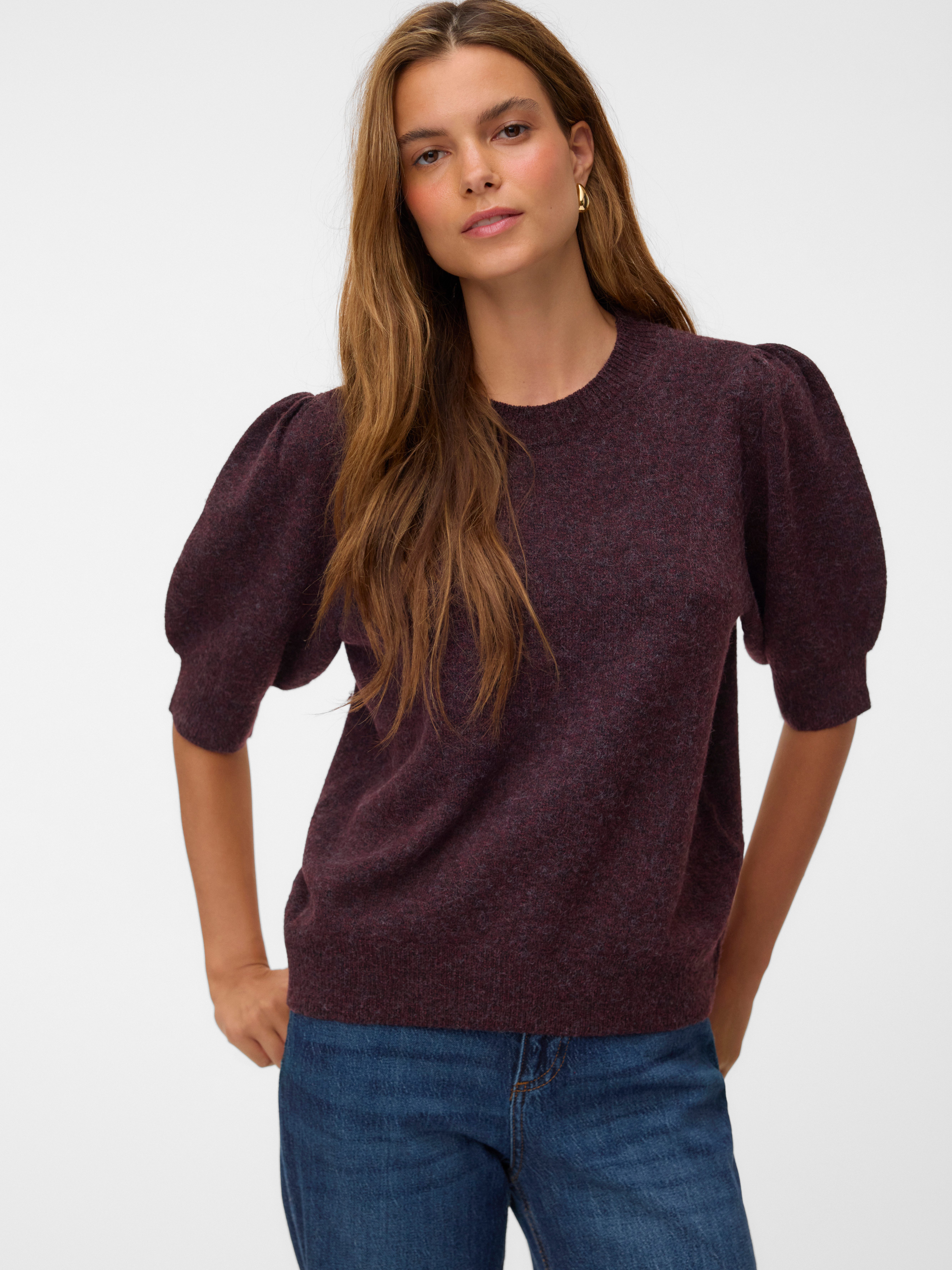 Vero Moda Rundhalspullover VMDOFFY 2/4 O-NECK PULLOVER GA NOOS Materialmix, regular fit
