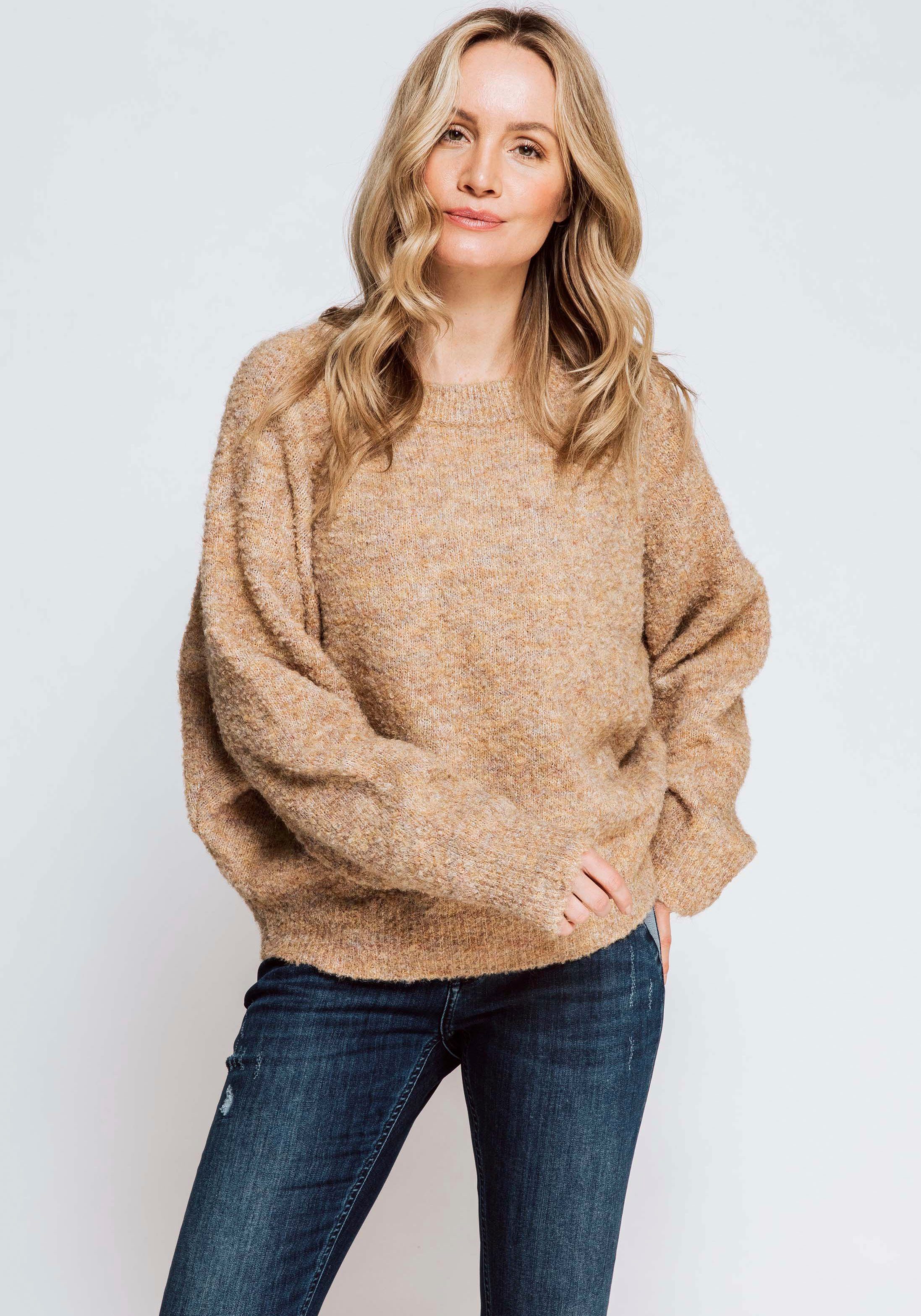 Zhrill Strickpullover in melierter Optik brown | Sweatshirts