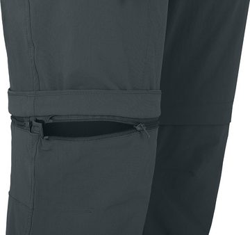 Bergson Zip-off-Hose NARRABEEN Doppel Zipp-Off Damen Wanderhose, vielseitig pflegeleicht, Normalgrößen, dunkel grau