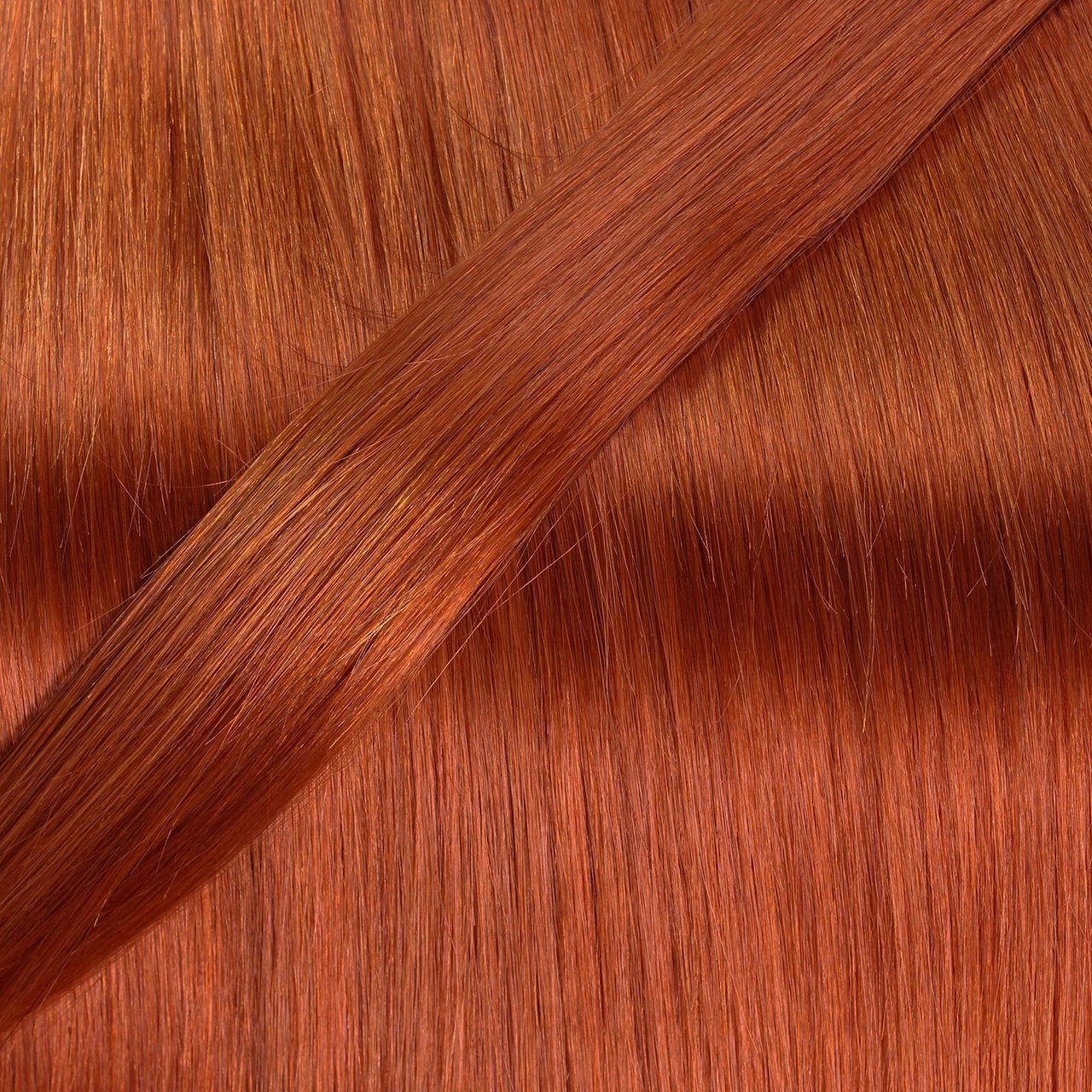 50cm glatt - Rot-Gold Microring 0.5g Hellblond hair2heart Echthaar-Extension #8/43 Loops