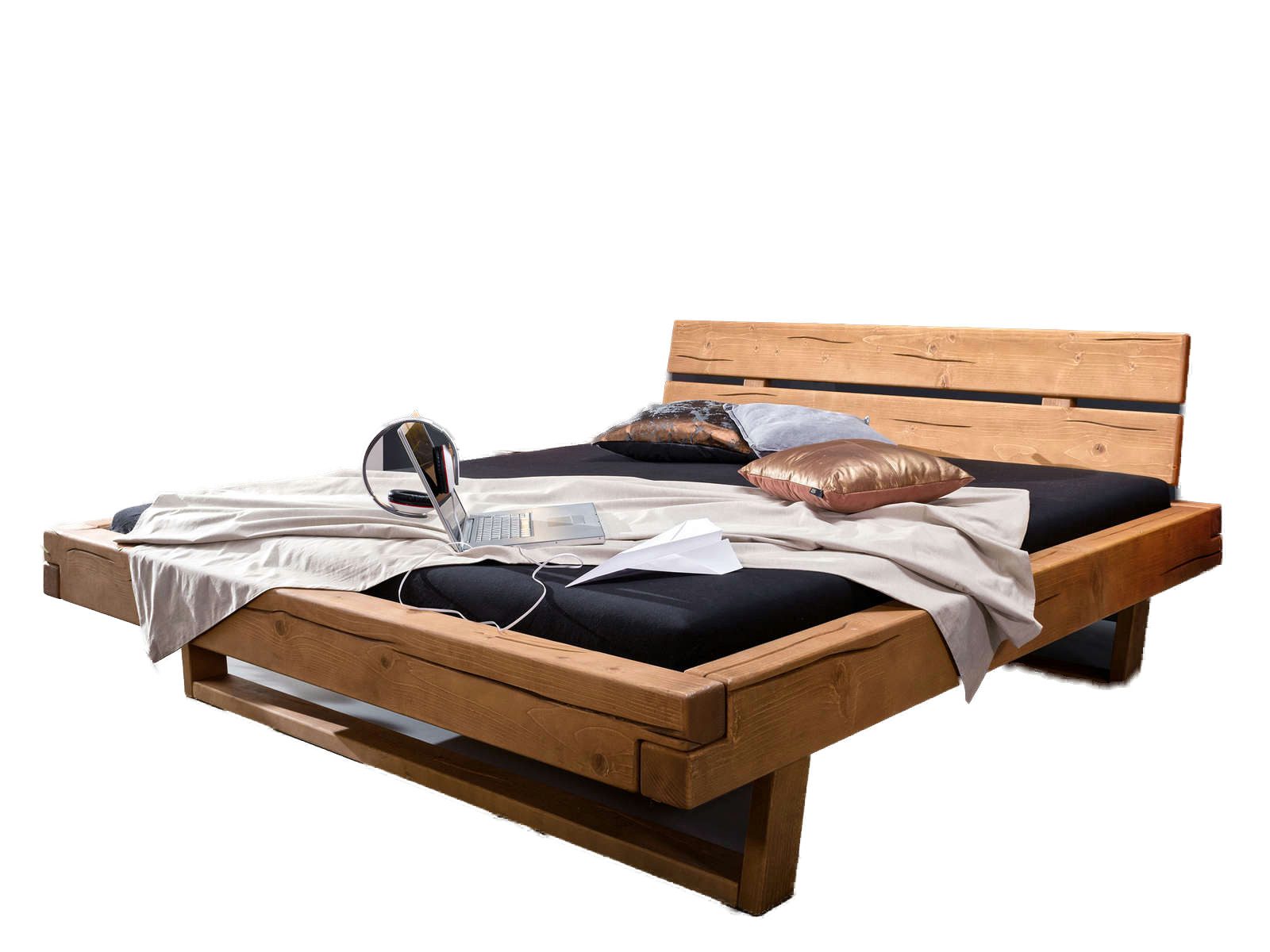 Casamia Massivholzbett Balkenbett 140/160/180/200 x 200 cm Massivholz Casaletti Pinie Nordica