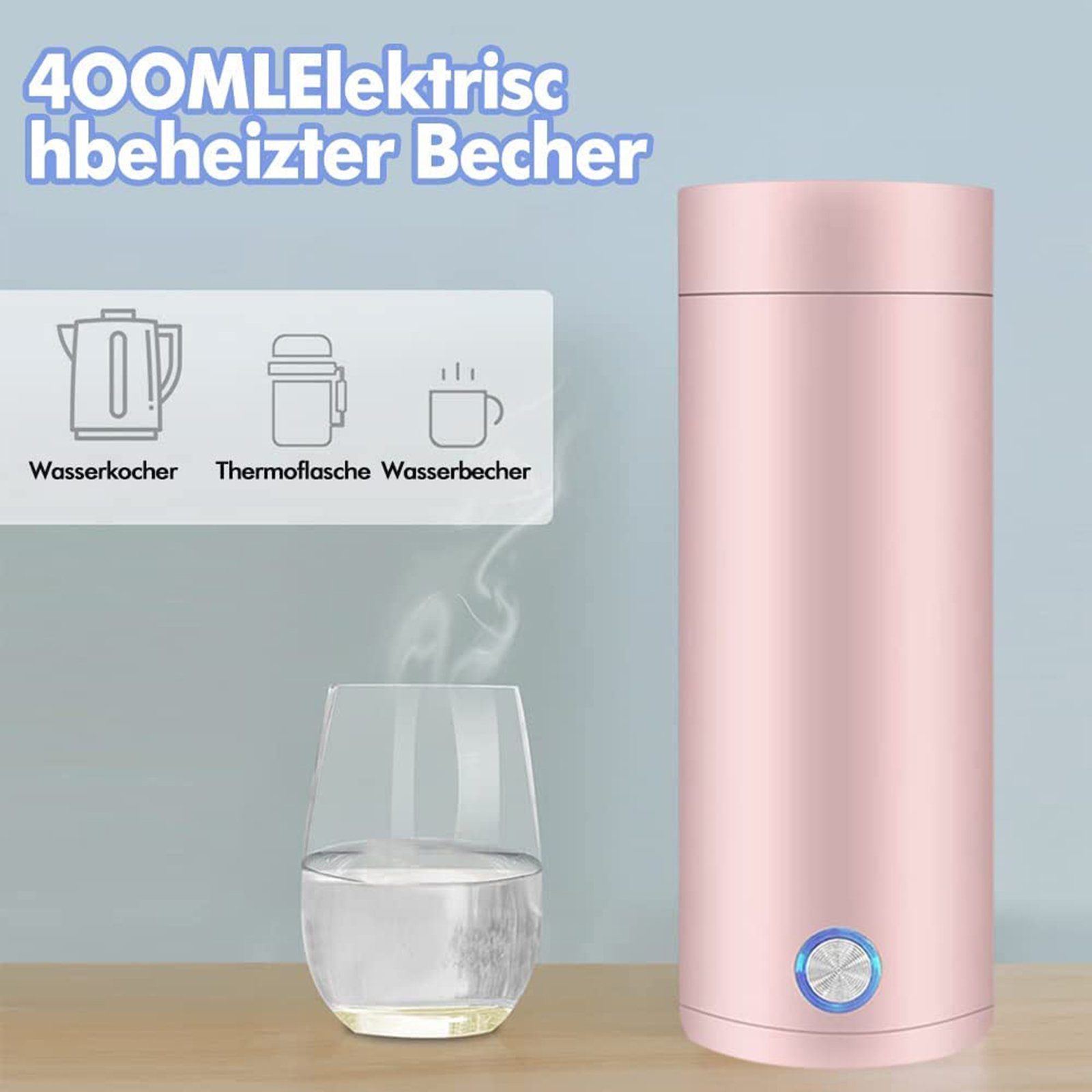 400 Reise-Wasserkocher Tragbarer ml, Elektrische Wasserkocher Mini Aoucheni Schnellheizfunktion