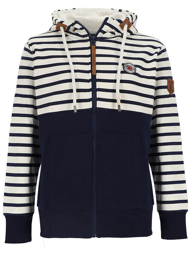 Lizzard Sports Kapuzensweatjacke Damen Sweatjacke im Streifen-Uni-Mix - Kap günstig online kaufen