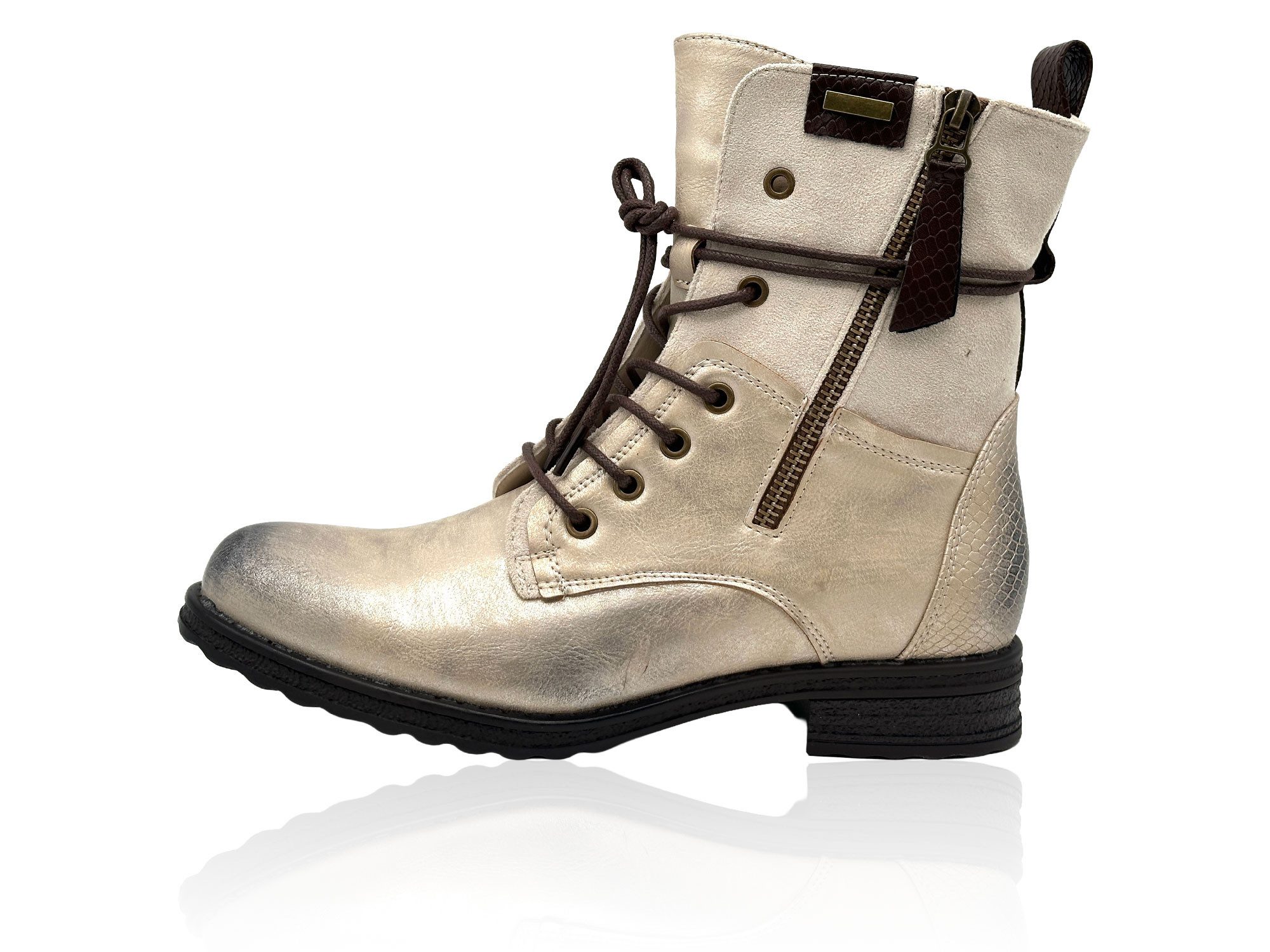 Nowaland Casual Damen Boots mit Warmfutter und Reißverschluss Stiefelette D günstig online kaufen