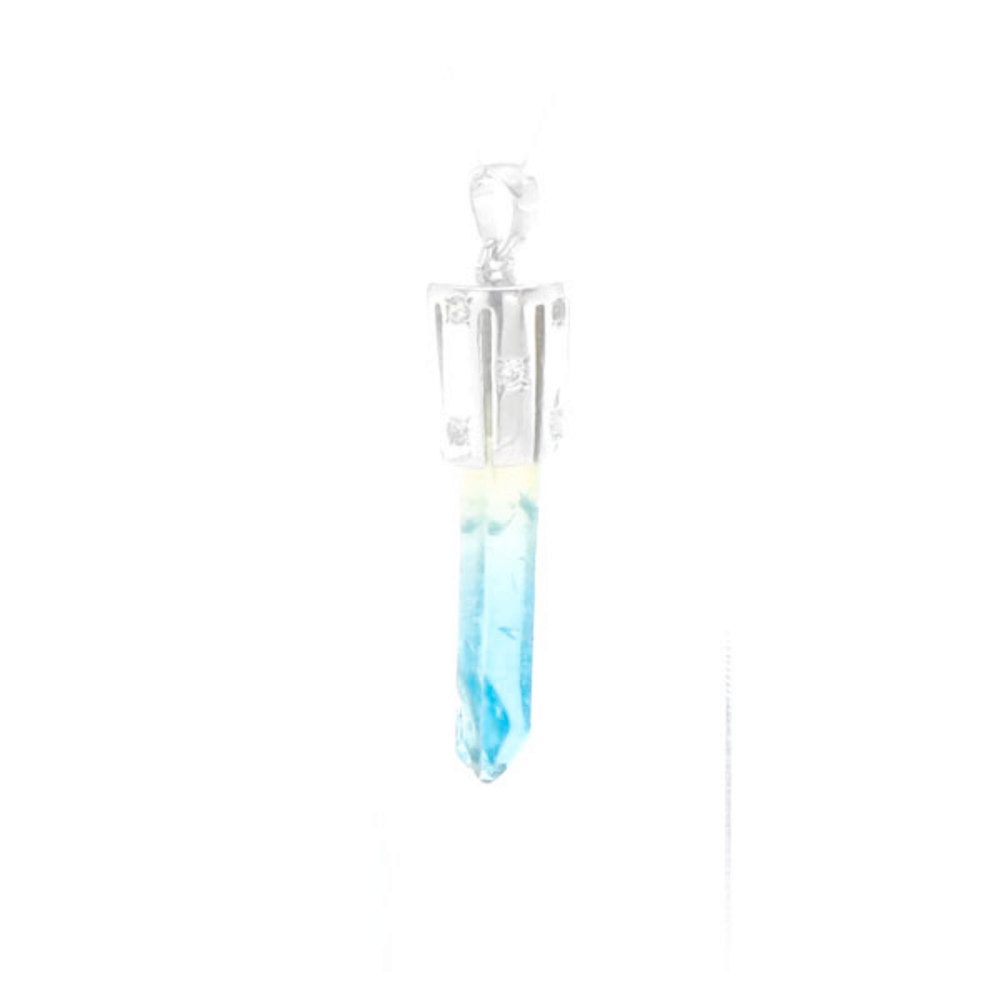 Cavill Kettenanhänger Cavill Silberanhänger mit mehrfarbigem Quarz & rundem Zirkon 35x6 mm (1-tlg)