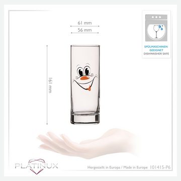 PLATINUX Bierglas Kölschgläser mit lustigen Gesichtern 300ml, Glas, (max 335ml) Set 6 Teilig Biergläser Bierstangen Karneval