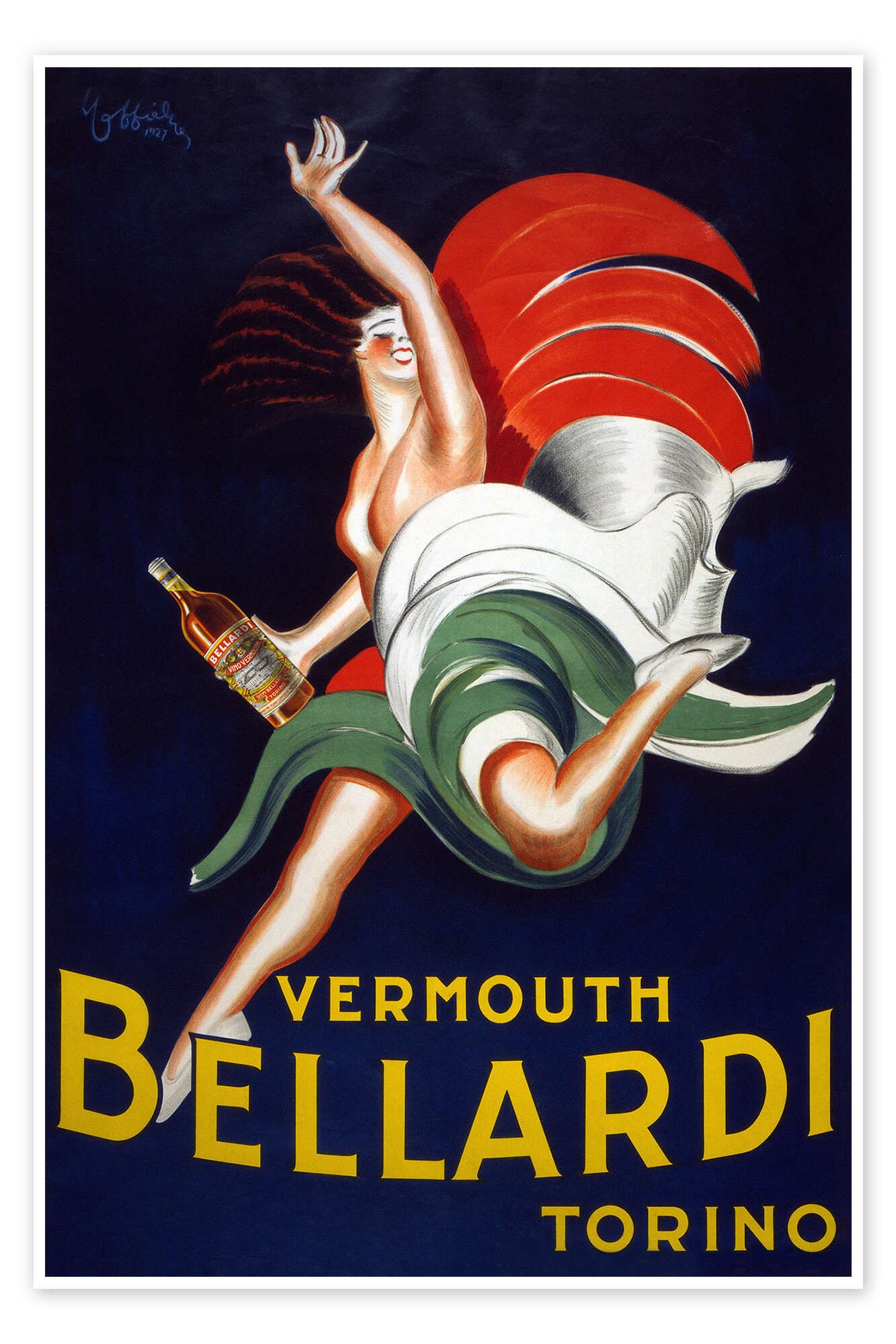 Posterlounge Wandbild Werbeplakat für Bellardi Wermut, 1927, Leonetto Cappiello, erhältlich als Poster, Leinwandbild, Wandsticker oder Acrylglasbild