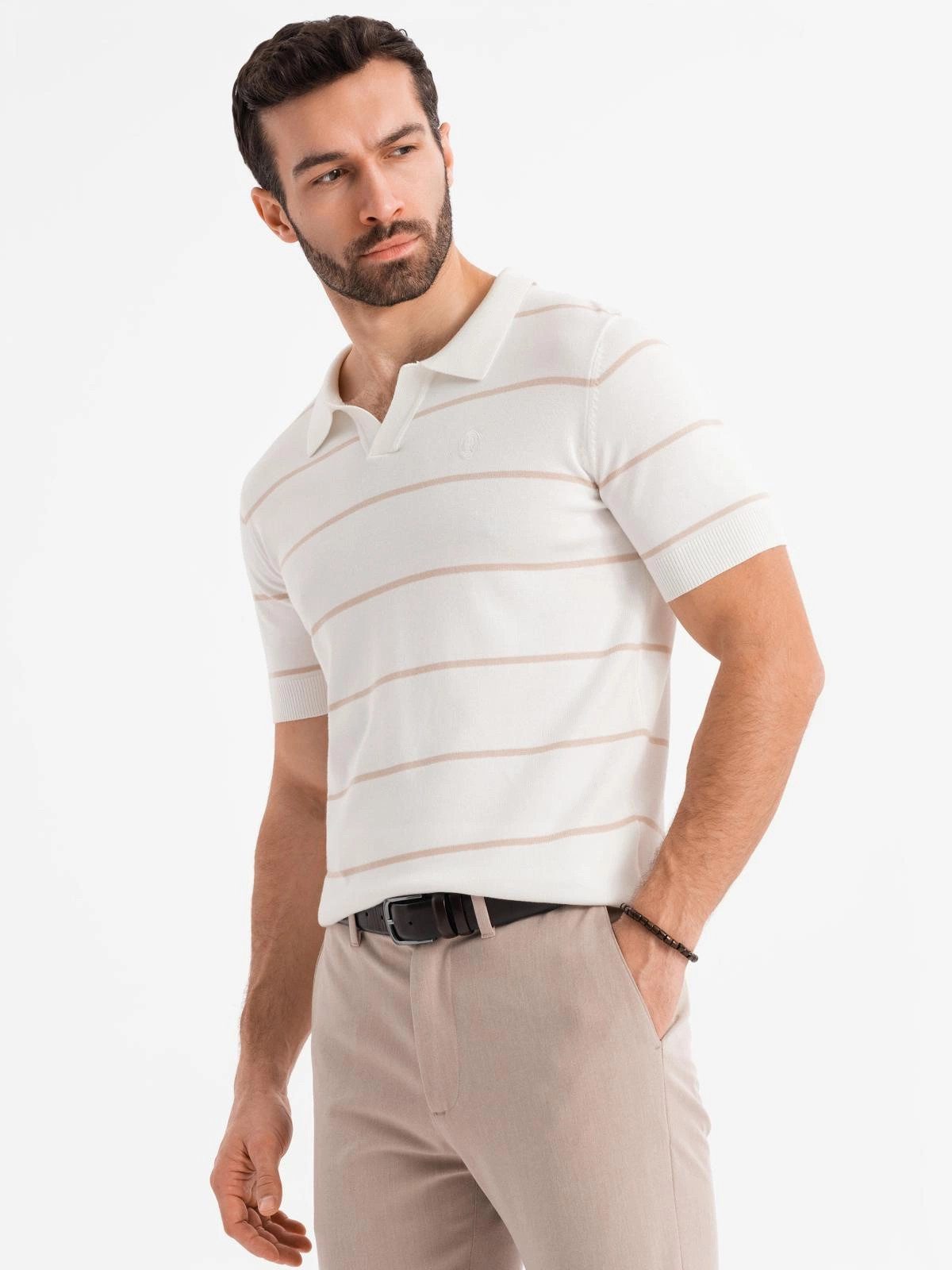 OMBRE Poloshirt Horizontal gestreiftes Herren-Poloshirt mit günstig online kaufen