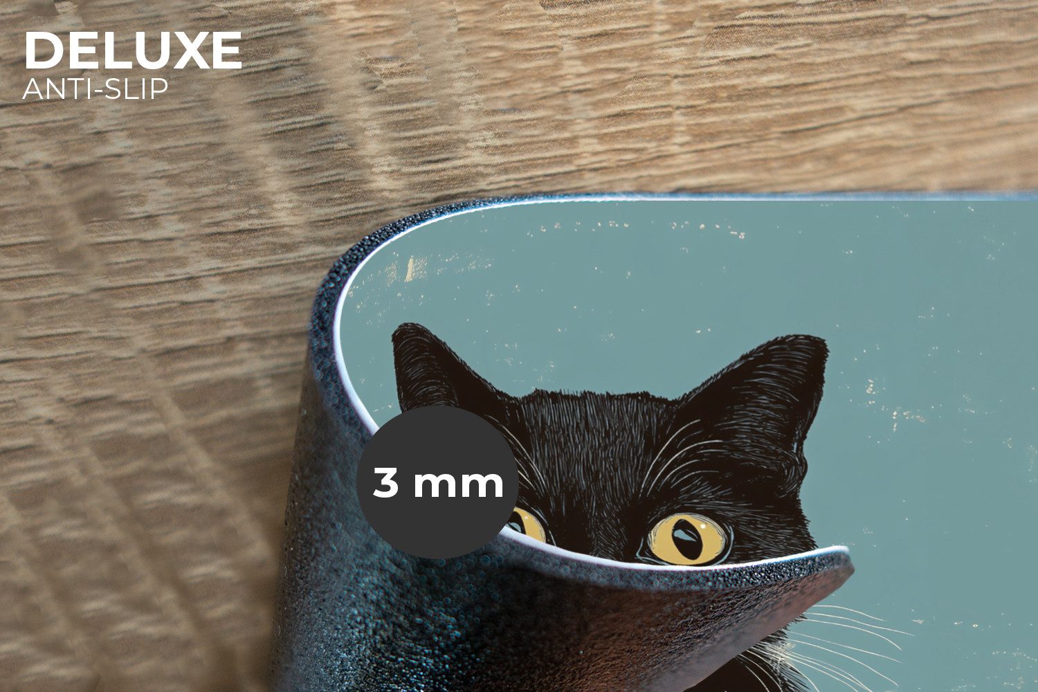 MuchoWow Platzset Katze - Schwarz - Kaffee - Minimalistisch, (6-St), Platzs günstig online kaufen