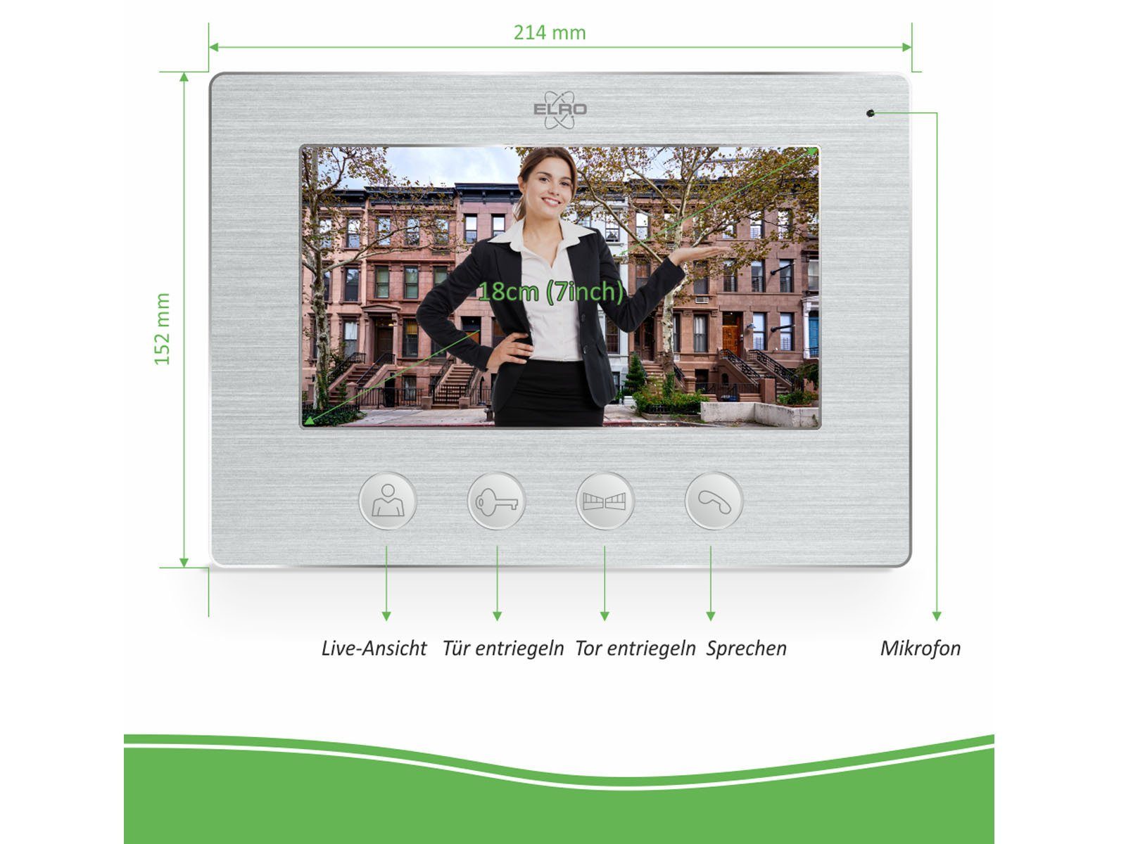 Wechselsprechanlage Smart (Innenbereich, Haustürklingel IP Home Elro Außenbereich, Kamera) Freisprechanlage Türklingel & &