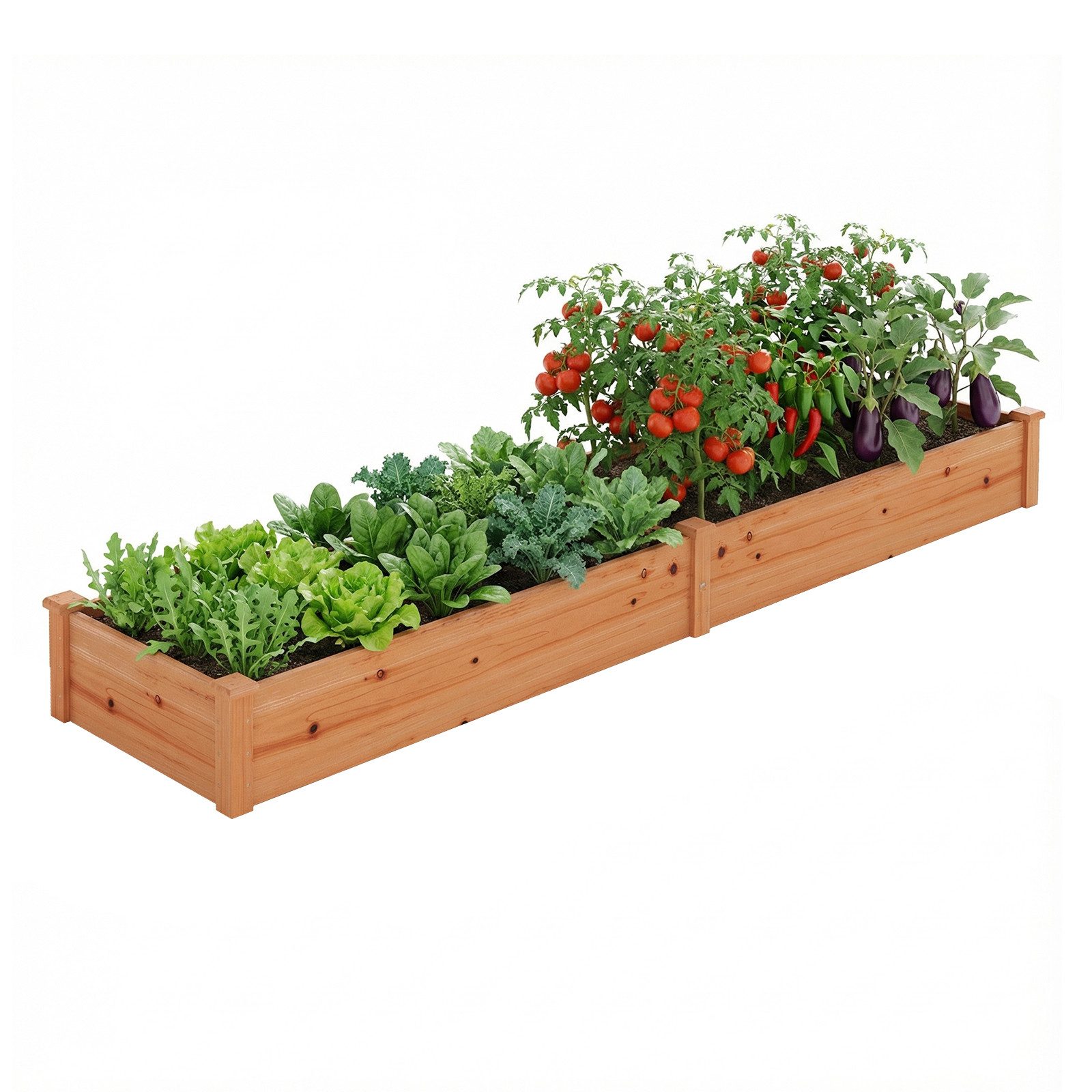 COSTWAY Hochbeet, Pflanzkasten, Gartenbeet, Blumenkasten, 240 x 60 x 25 cm
