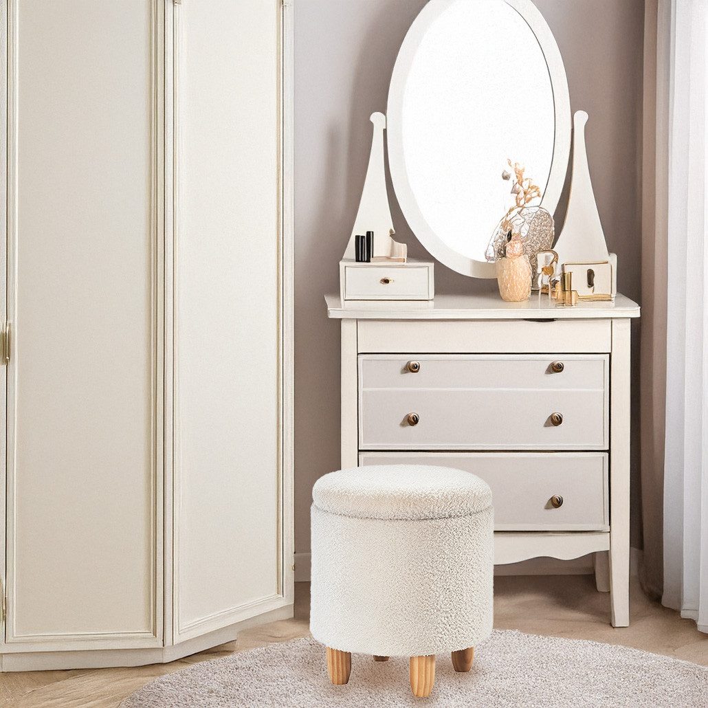 Kobolo Sitzhocker Hocker mit Aufbewahrung UPENDO – Bouclestoff (1 Stück, mi günstig online kaufen