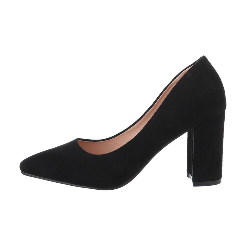 Ital-Design Damen Abendschuhe Elegant Туфли на высоком каблуке Blockabsatz High Heel Pumps in Schwarz