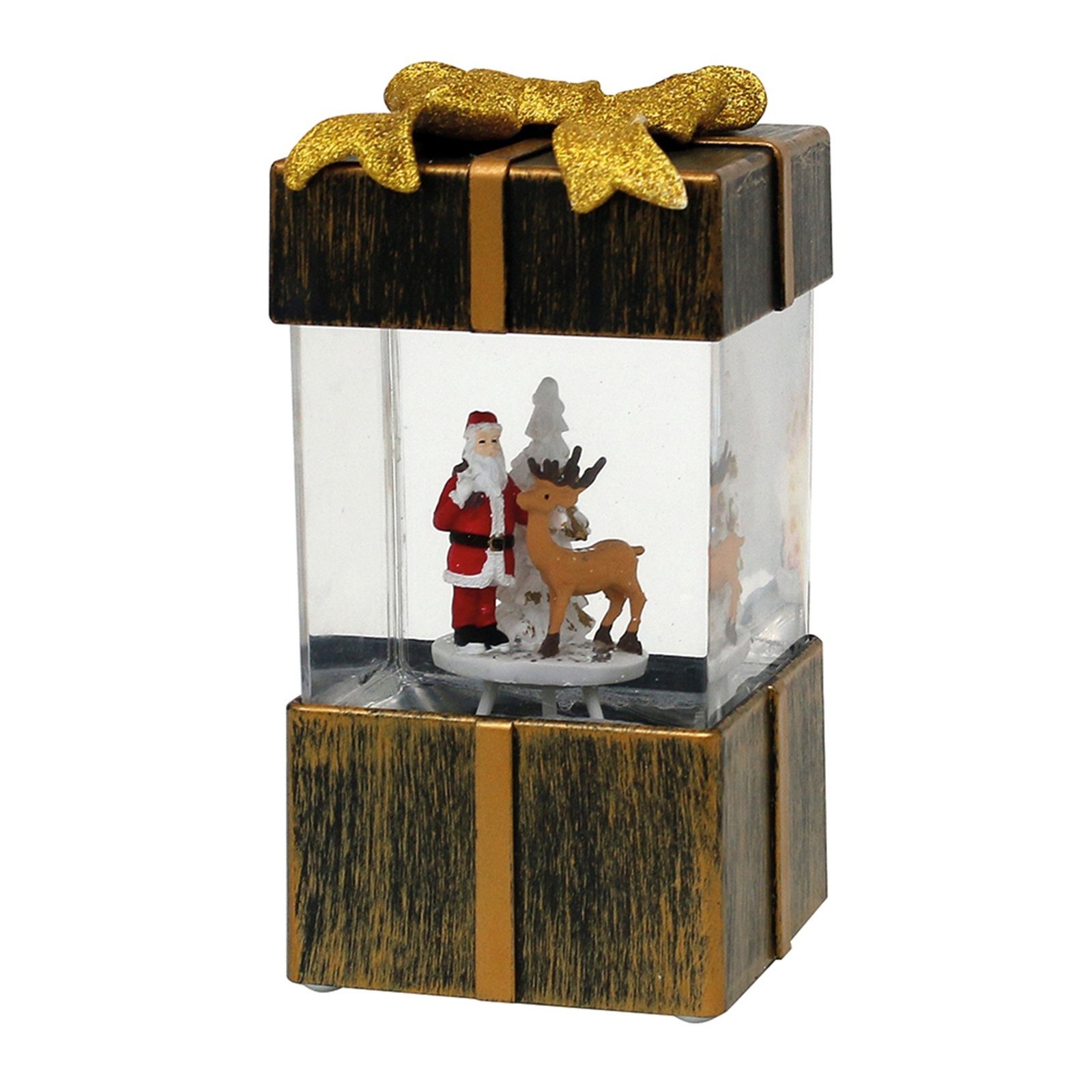 SIGRO Weihnachtsfigur LED Geschenkbox mit Weihnachtsmann