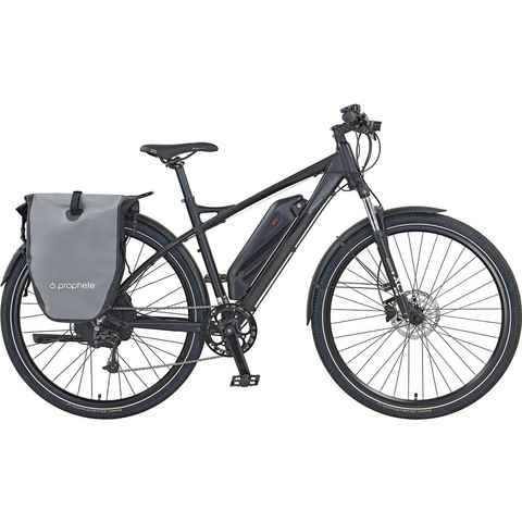 Prophete E-Bike Prophete Graveler e7000, 10 Gang Shimano Deore Schaltwerk, Kettenschaltung, Heckmotor, 499 Wh Akku, (mit Gepäckträgertasche), Pedelec, Elektrofahrrad für Damen, Trekkingrad