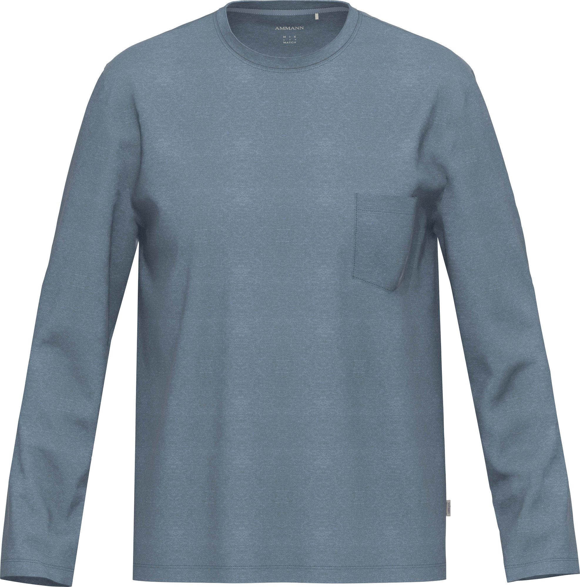 Ammann Pyjamaoberteil Bio Herren-Langarmshirt Single-Jersey Uni günstig online kaufen