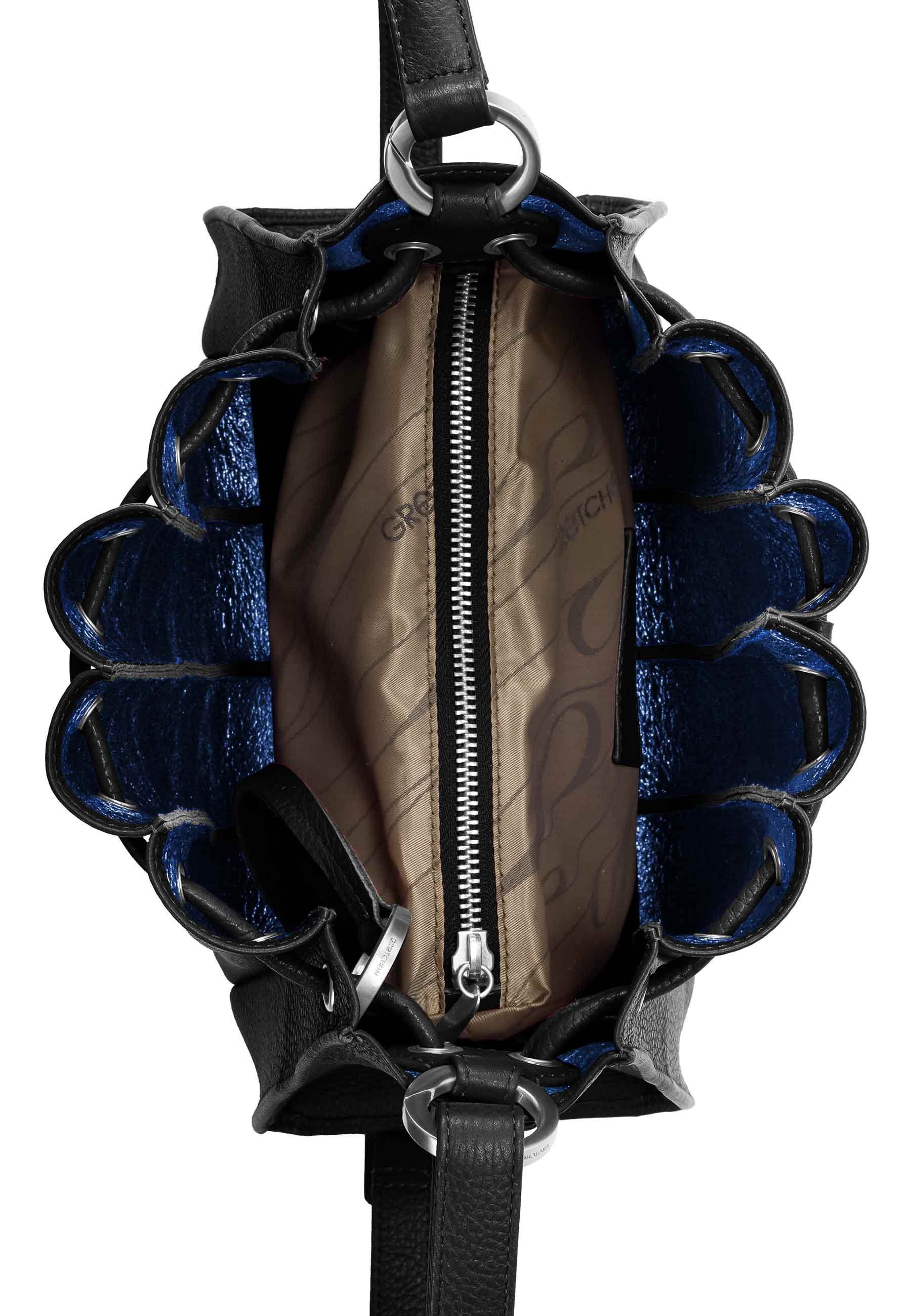 schwarz-blau Schultertasche modischer Fan Fächer-Optik GRETCHEN Shoulderbag, in