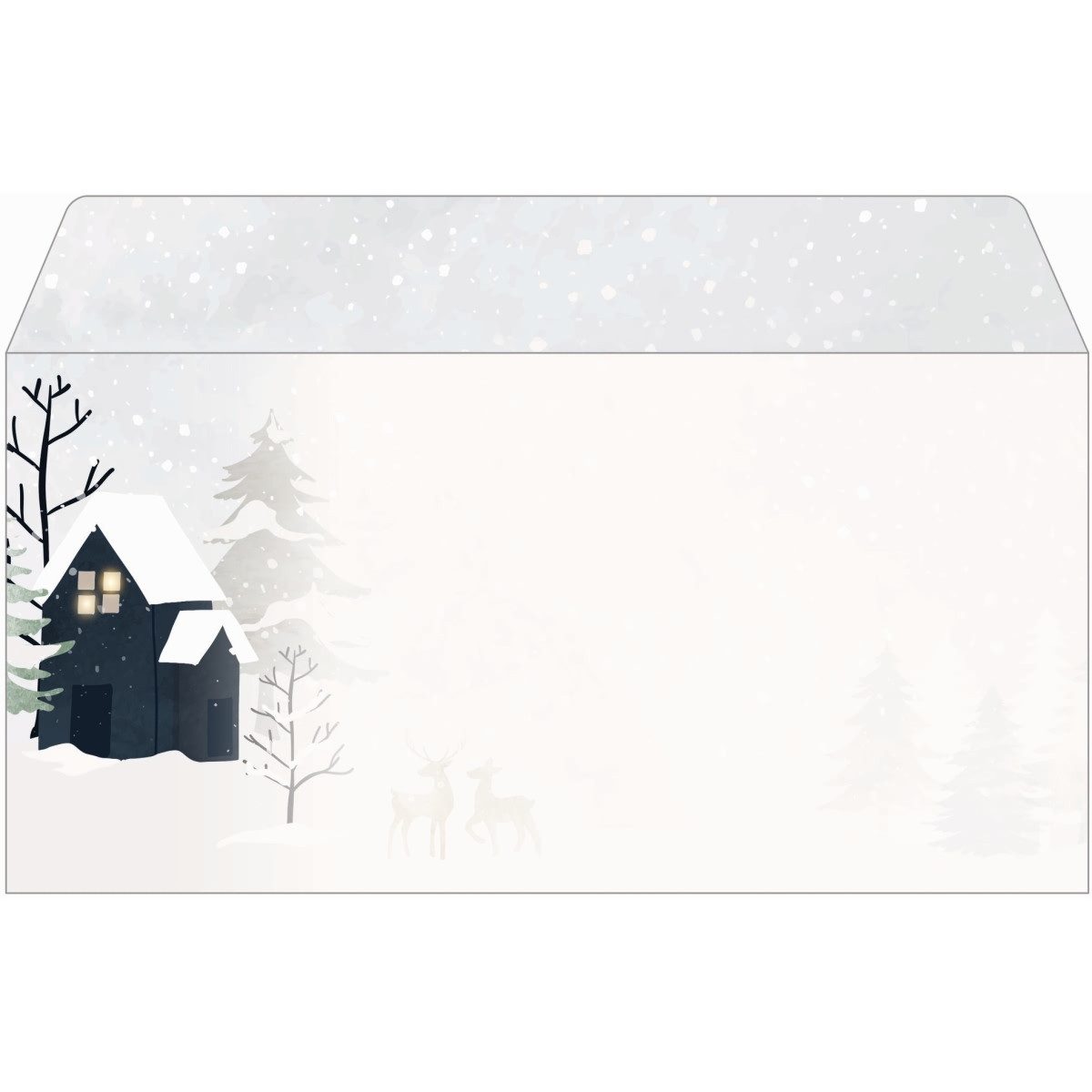 Sigel Briefumschlag Weihnachtsumschlag DIN lang 90g 25 Stück Cozy Christmas Watercolor