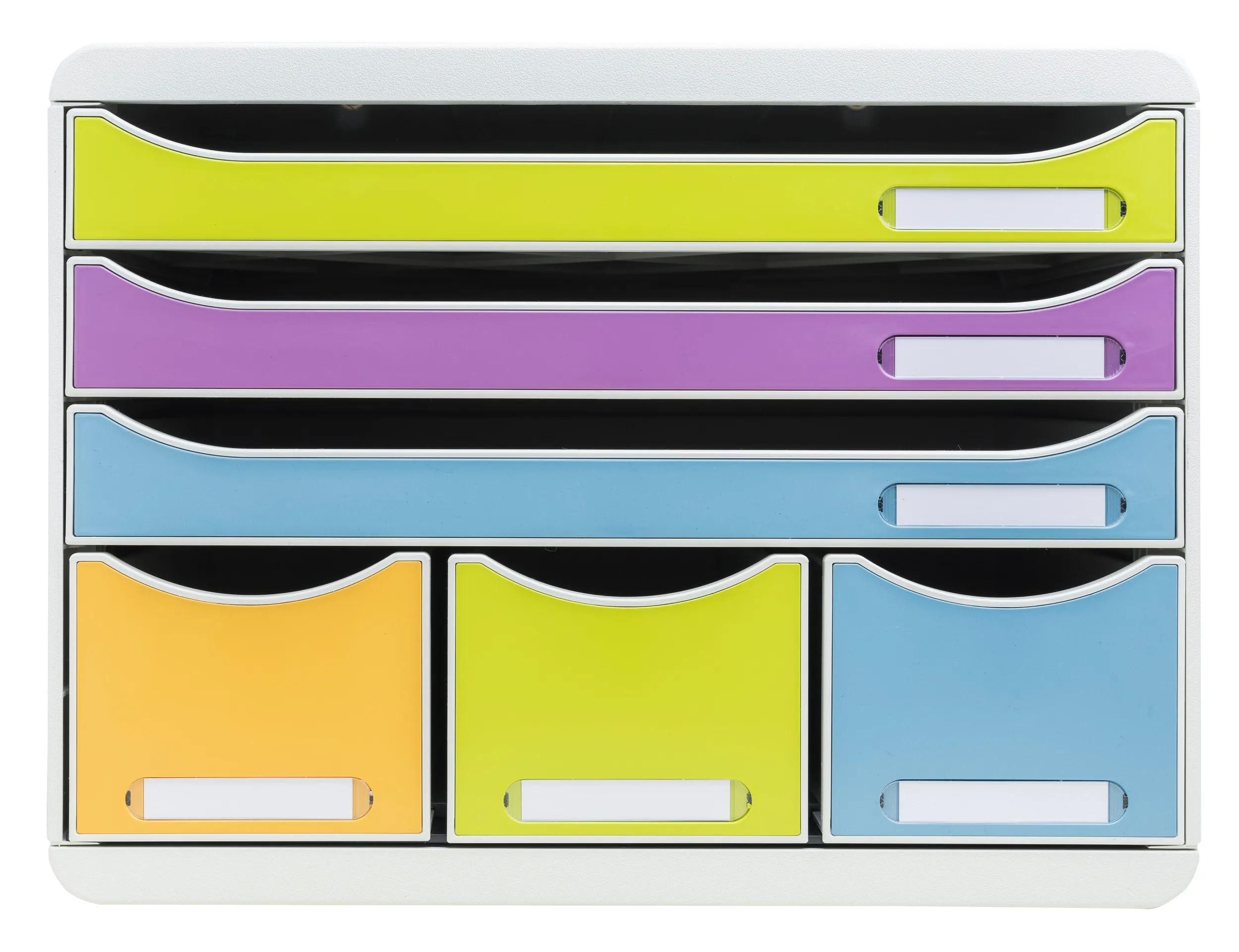 Aufbewahrungsbox Schubladenbox STOREBOX, 6 Schubladen, Pop N'Co Farben sortiert 306909D