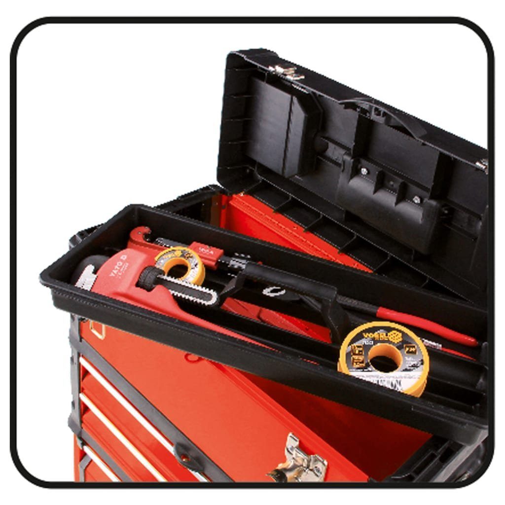 Yato Werkzeugbox Werkzeugtrolley cm 3 Schubladen 52x32x72 mit