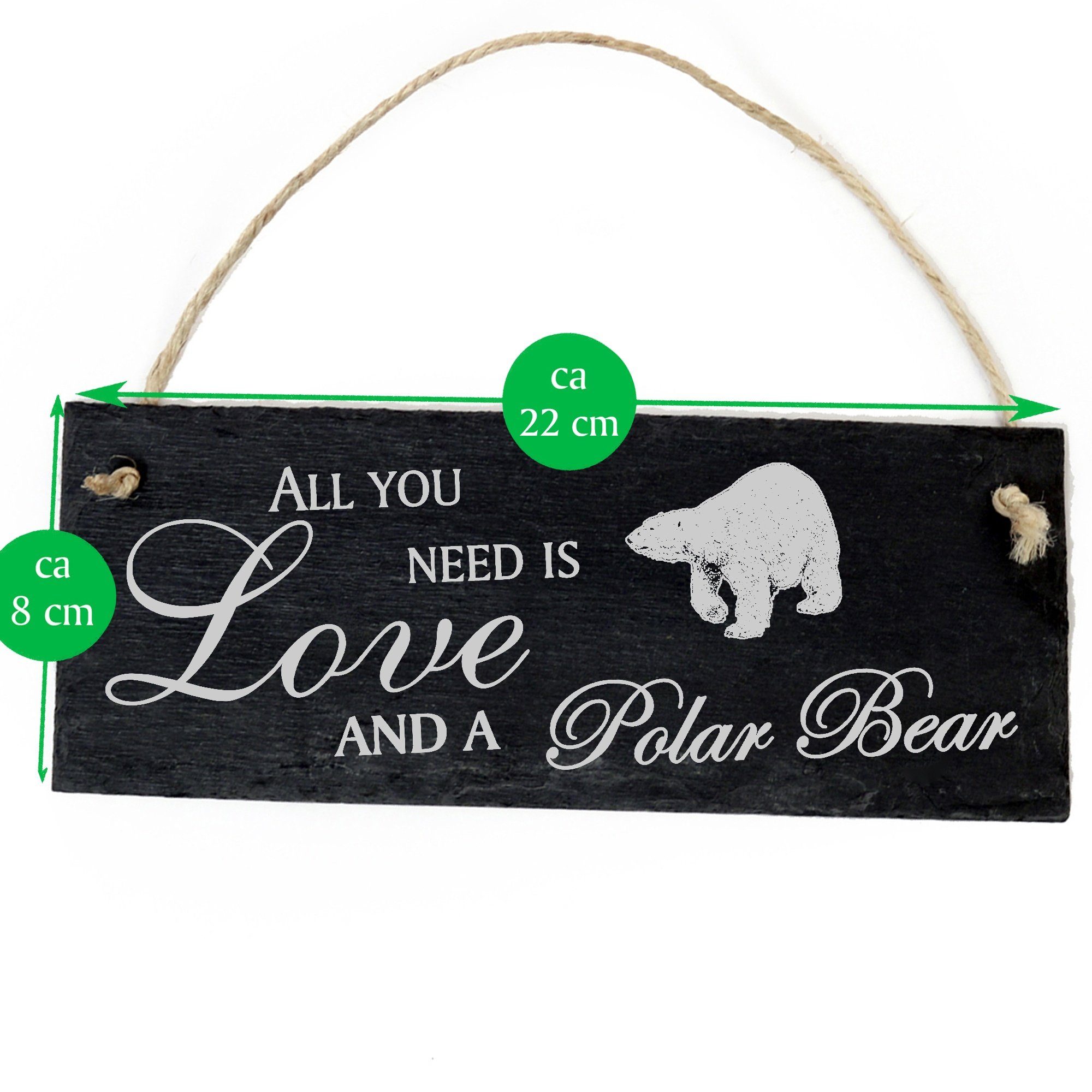 Dekolando Hängedekoration Eisbär 22x8cm All you need is Love and a Polar Bear
