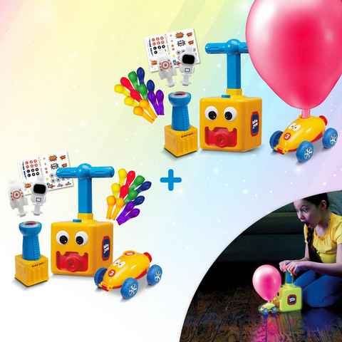 MediaShop Spielzeug-Auto Balloon Zoom - Sonder-Doppel-Set, (Set, 2-tlg), 2 x ballonbetriebenes, fahrendes & fliegendes Spielzeugset
