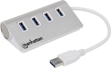 IC INTRACOM MANHATTAN Hub 4-Port 4xUSB3.0 Alu Strom: USB/Netzteil Netzwerk-Switch