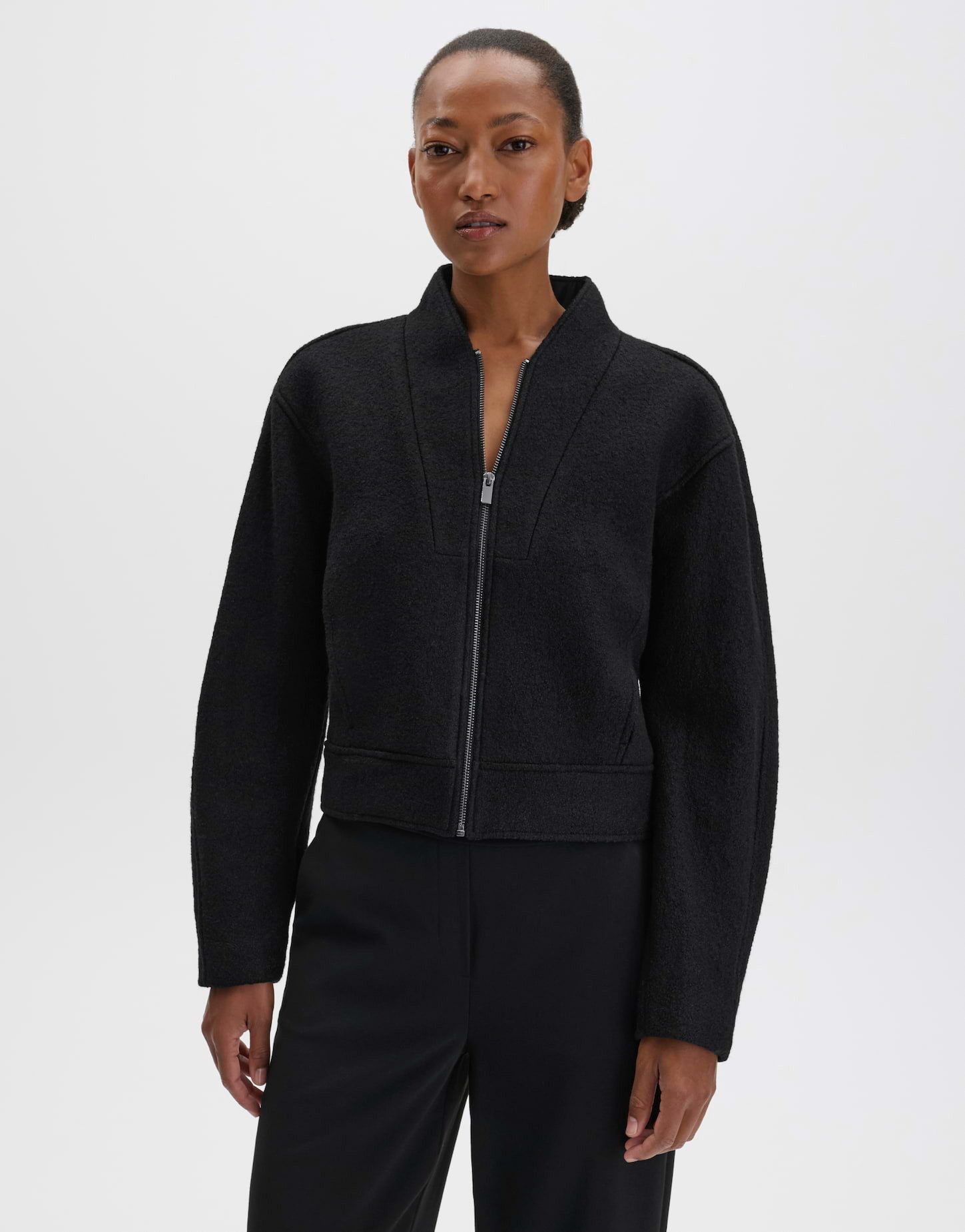 someday Wolljacke Nuvera aus strukturierter Webware Gerader Schnitt mit Fledermausärmeln und weich fallendem Schalkragen