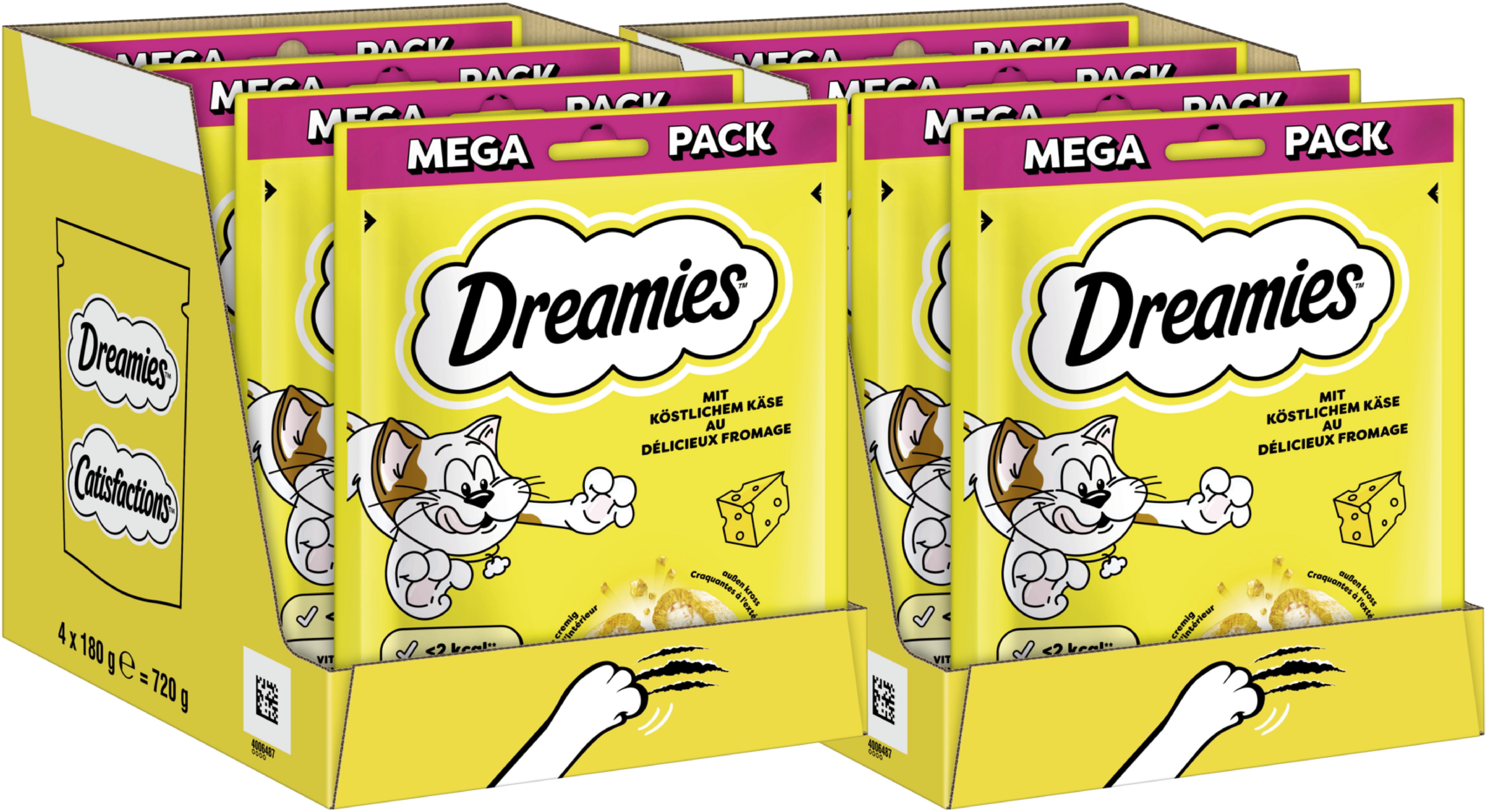 Dreamies DREAMIES™ Käse 8 x 180g, Snack für: Katze