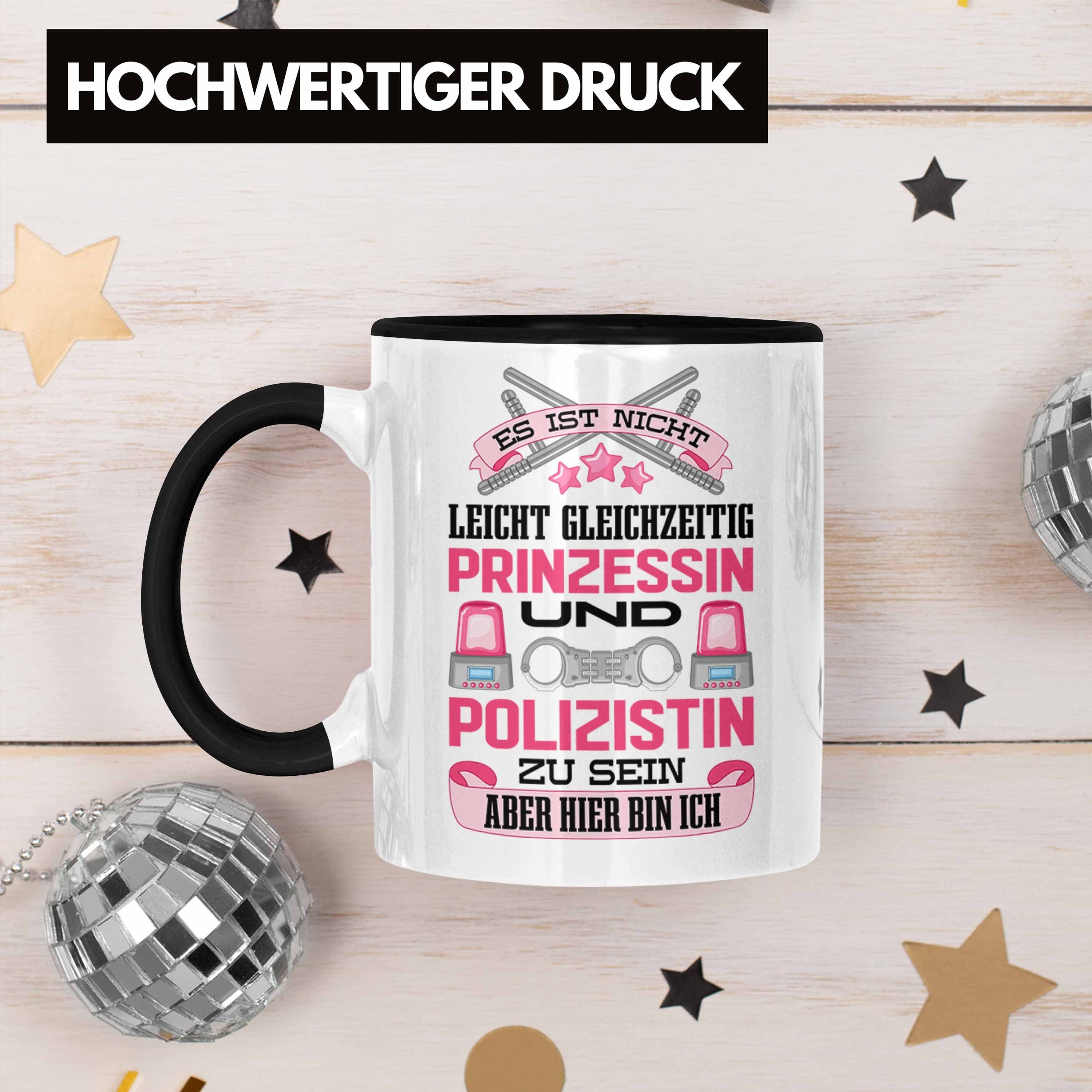 Geschenk Lustig mit Geschenke Frauen Tasse Polizistin Polizei - Trendation Spruch Blaulichtmilieu Trendation Tasse Schwarz