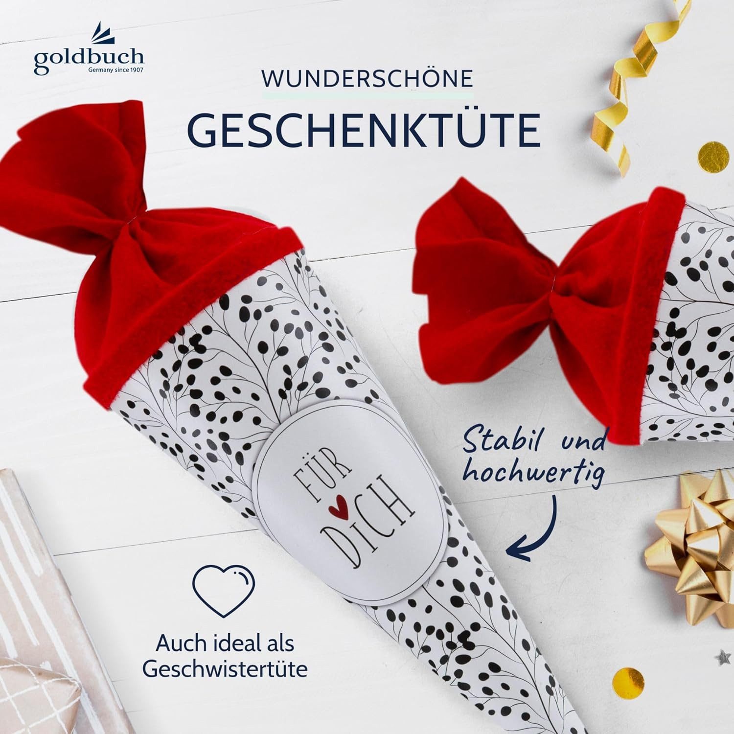 Goldbuch Schultüte GOLDBUCH Geschenktüte 35 cm Wildblumen – Bild 3 von 4
