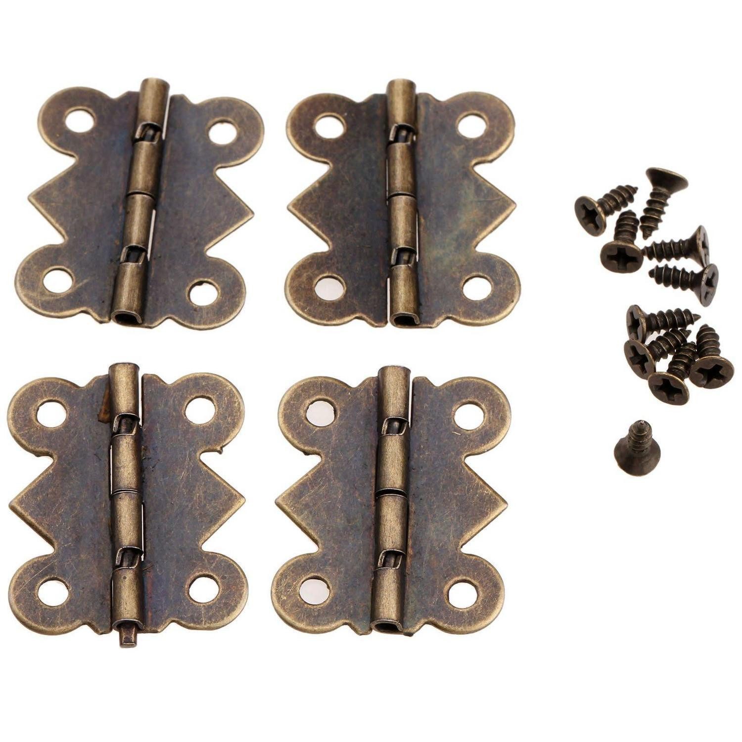LuxusKollektion Ladenband Scharniere Schmetterling Antike Bronze Klein 4 Stk (4 St)