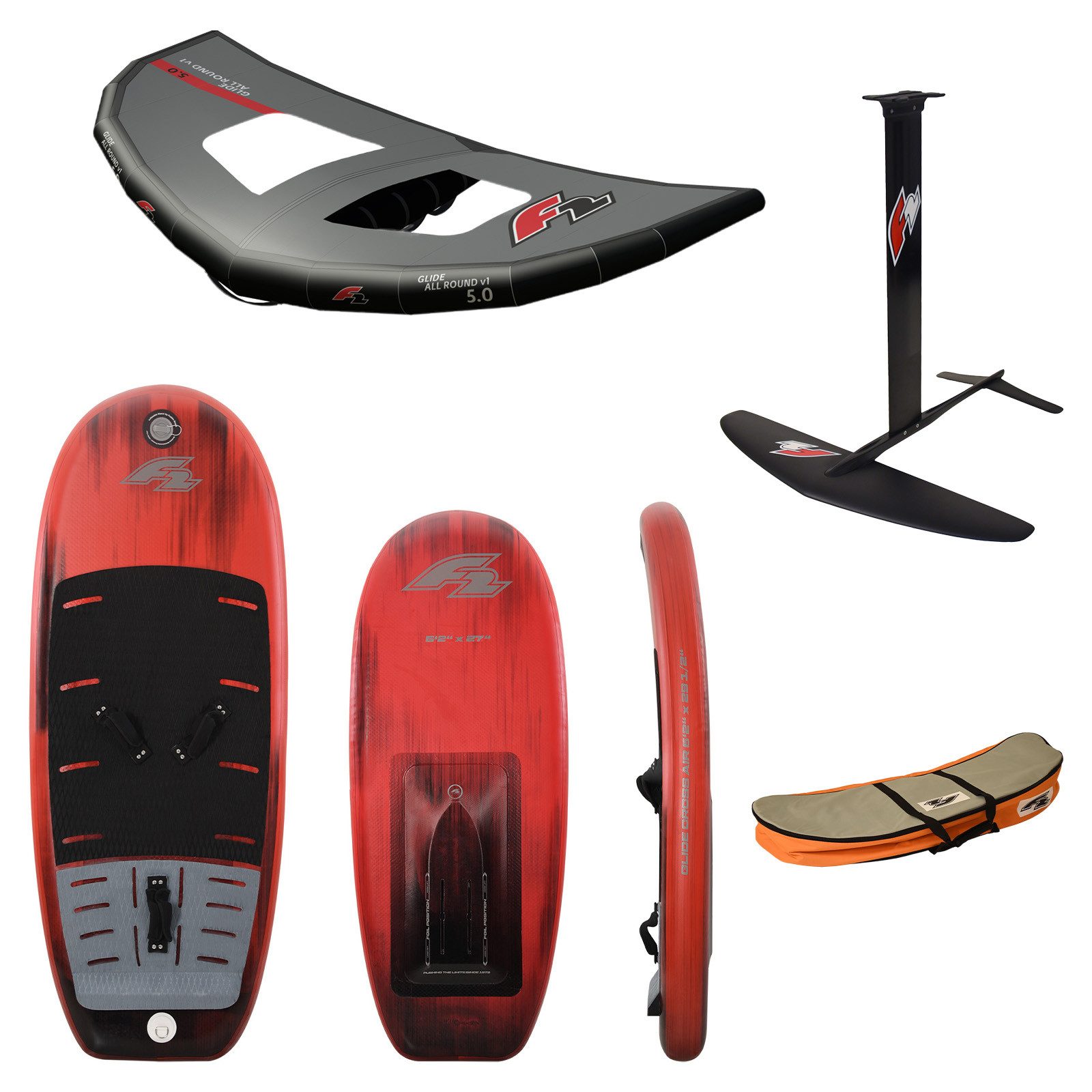 F2 Kiteboard F2 Set Glide Cross Air 140L + LTD Allround Foil 2000 + Glide Allround