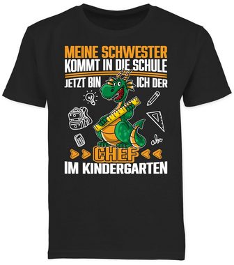 Shirtracer T-Shirt Meine Schwester kommt in die Schule - Jetzt bin ich der Chef im Kinder Hallo Kindergarten