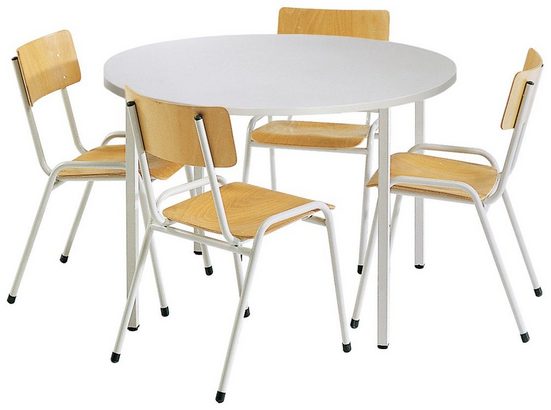 PROTAURUS Tisch Mit Vier Stapelstühlen Stühle Mit