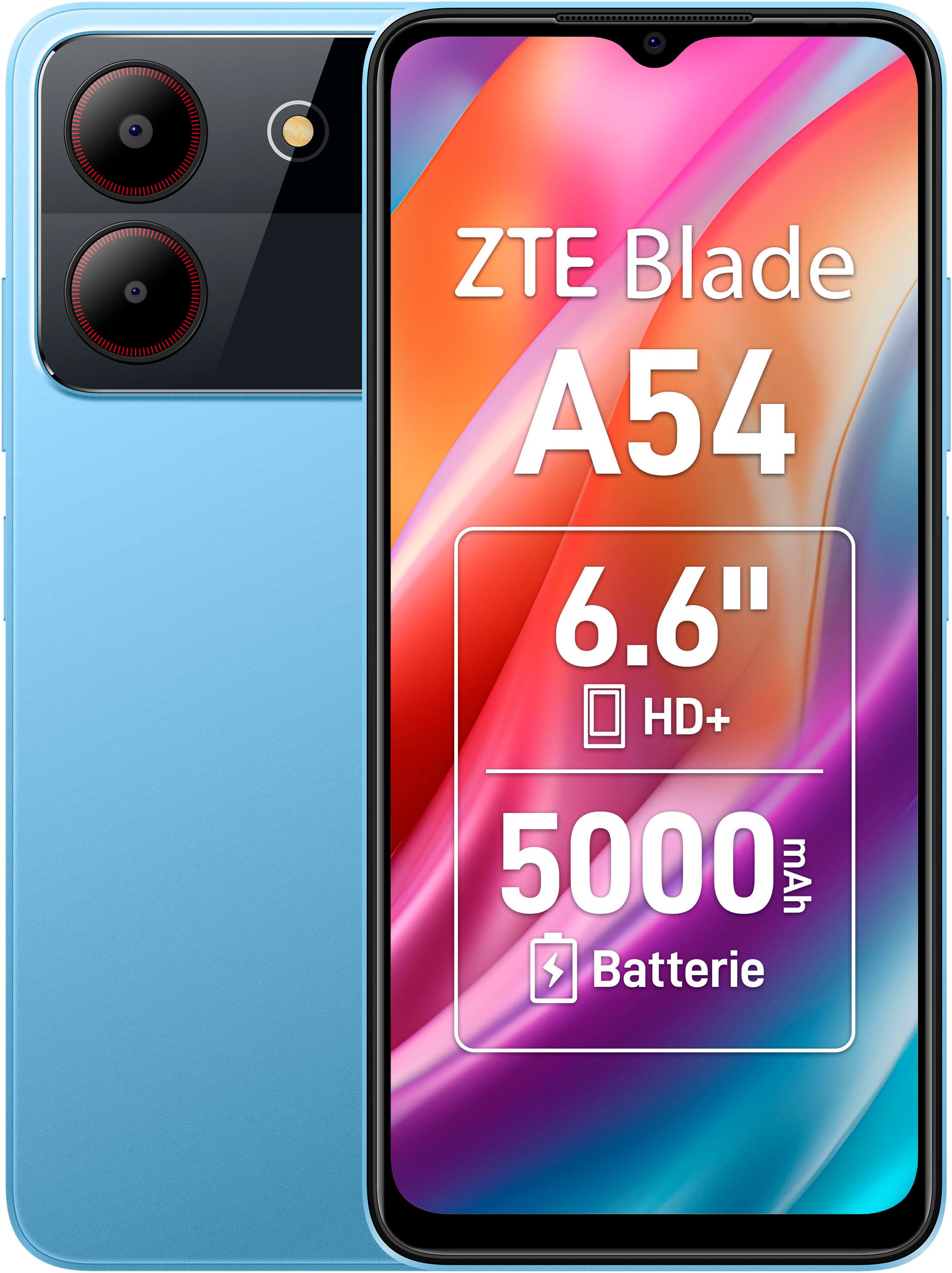 ZTE Blade A54 Smartphone (16,76 cm/6,6 Zoll, 64 GB Speicherplatz, 13 MP Kamera)