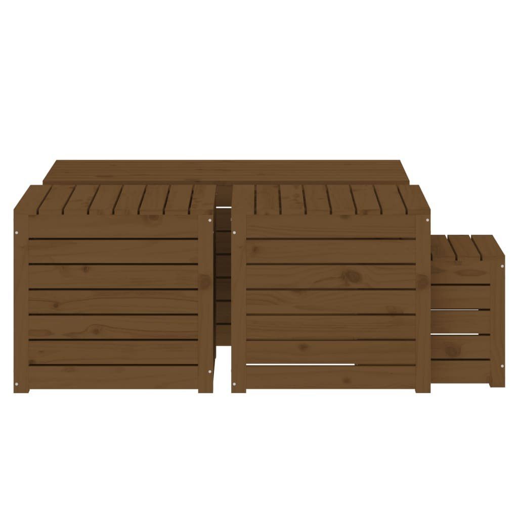 Kiefer 4-tlg Gartenbox-Set Honigbraun Massivholz vidaXL Auflagenbox