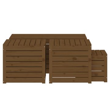 vidaXL Auflagenbox 4-tlg Gartenbox-Set Honigbraun Massivholz Kiefer