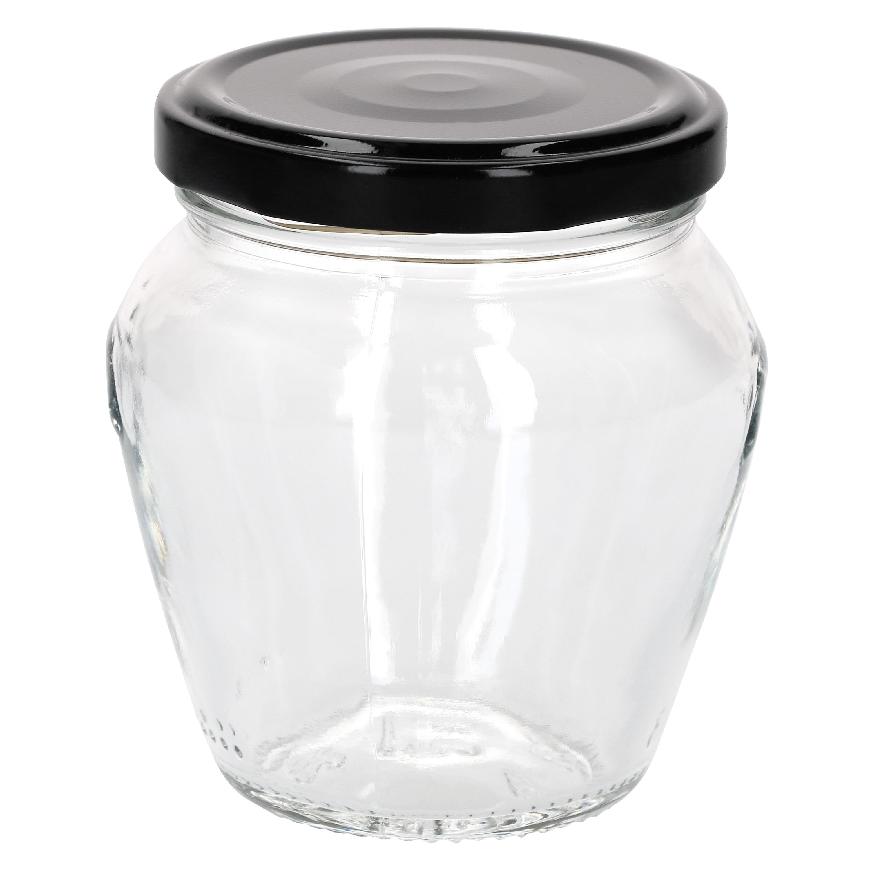 Vaso + 212ml Orcio 75er Glas MamboCat Vorratsglas Marmeladenglas Schwarz, To63 Set Deckel